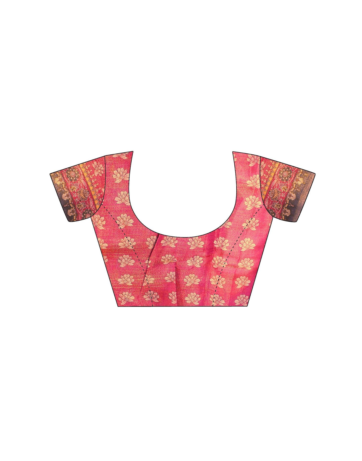 Dusky Red Shimmer Silk Printed Saree