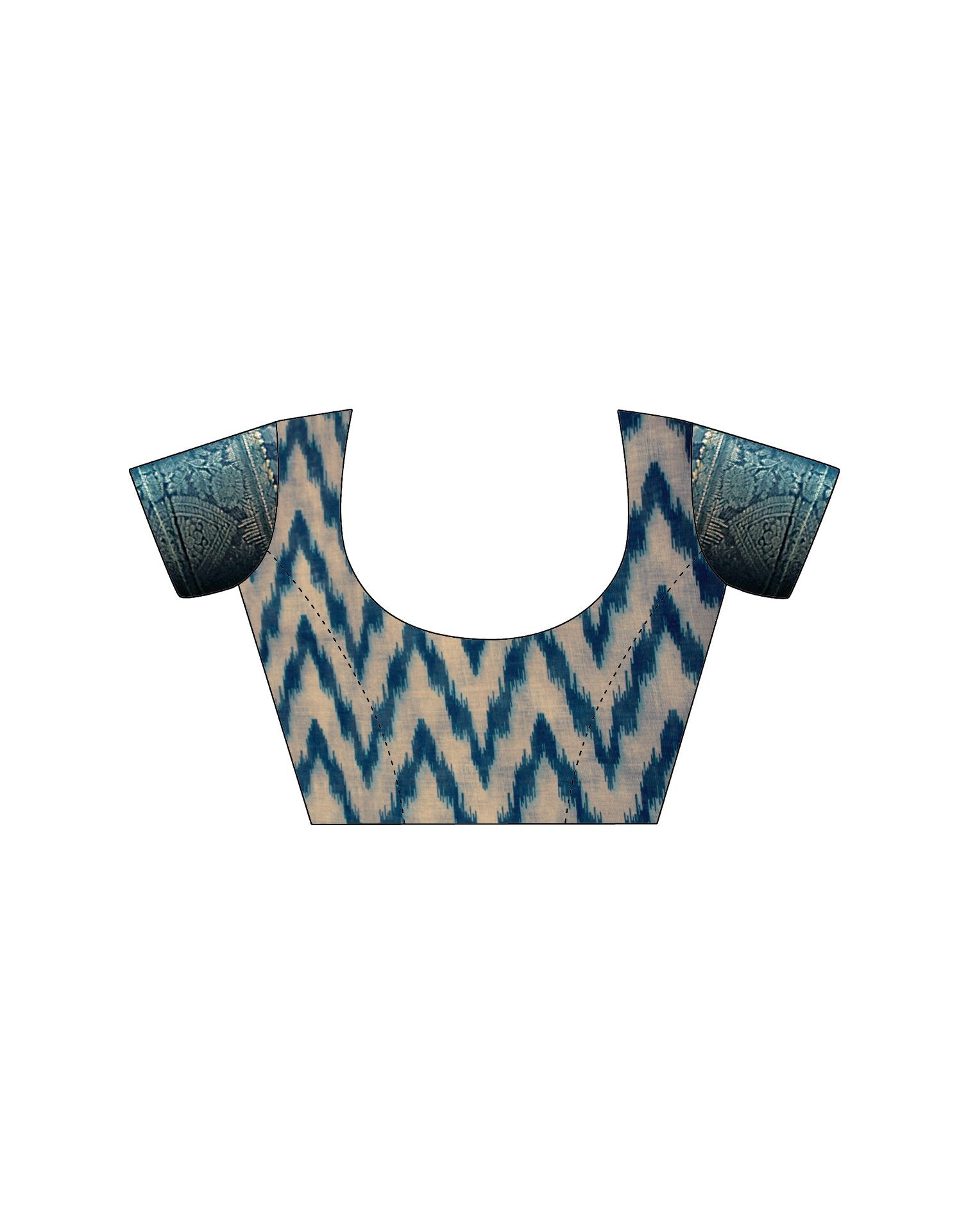 Blue Linen Printed Saree