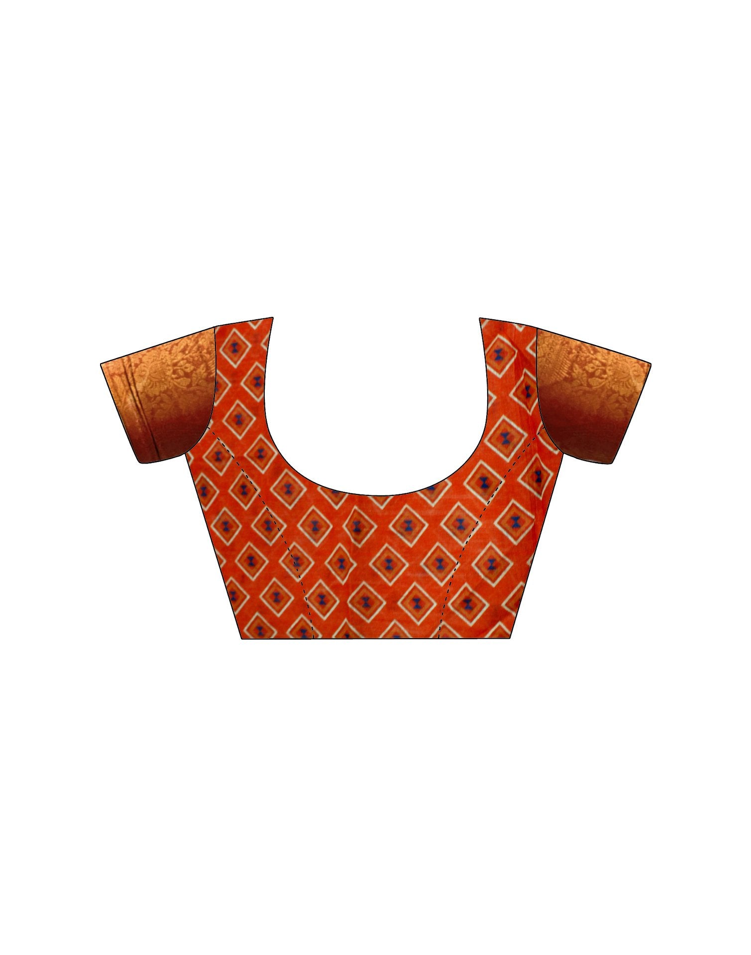 Orange Linen Printed Saree