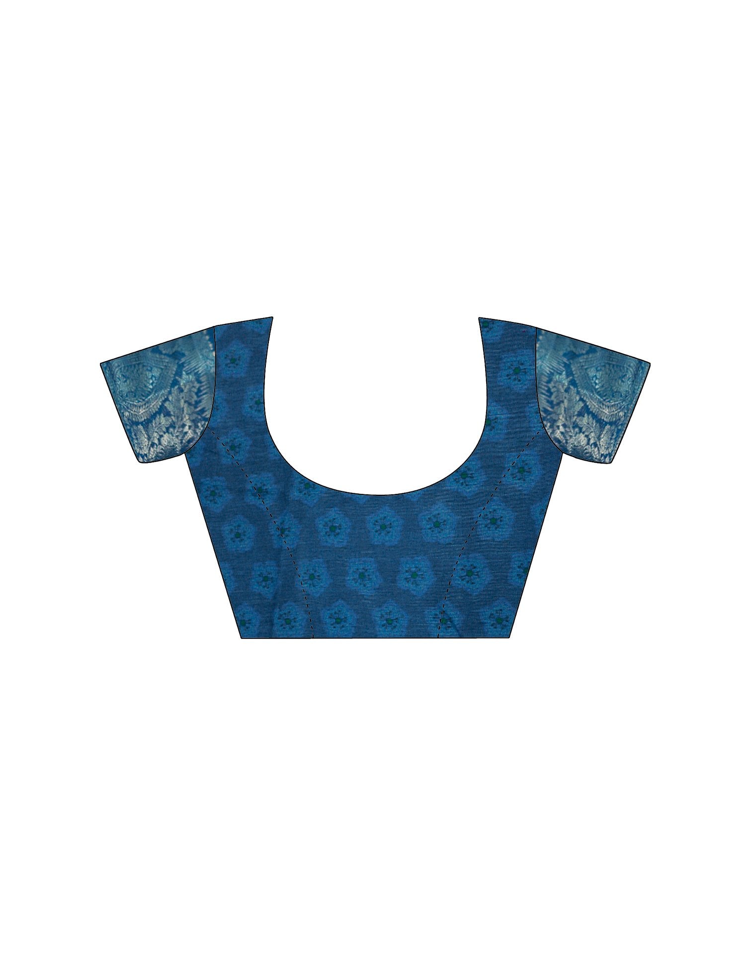 Blue Linen Printed Saree