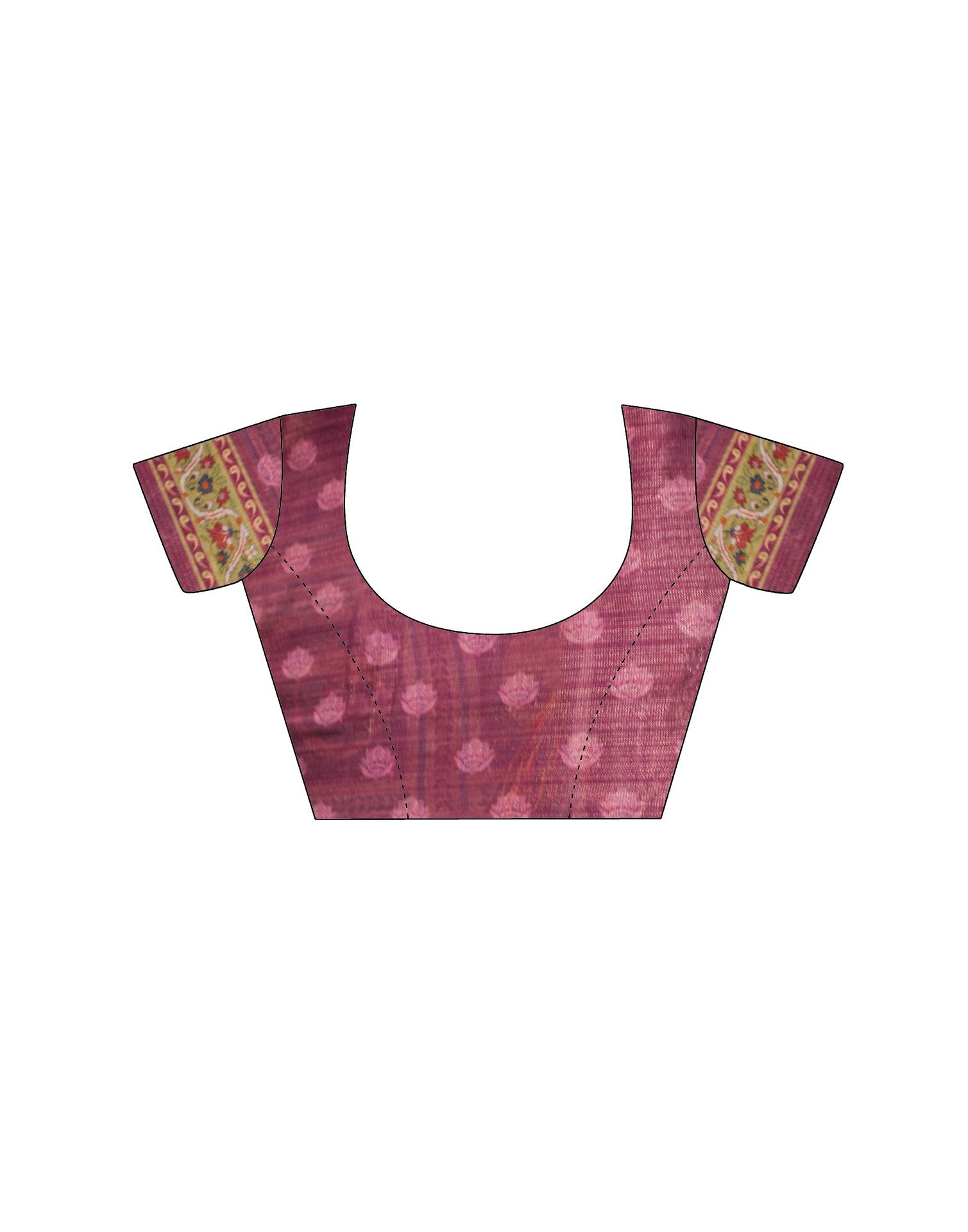 Dull Purple Shimmer Silk Printed Saree