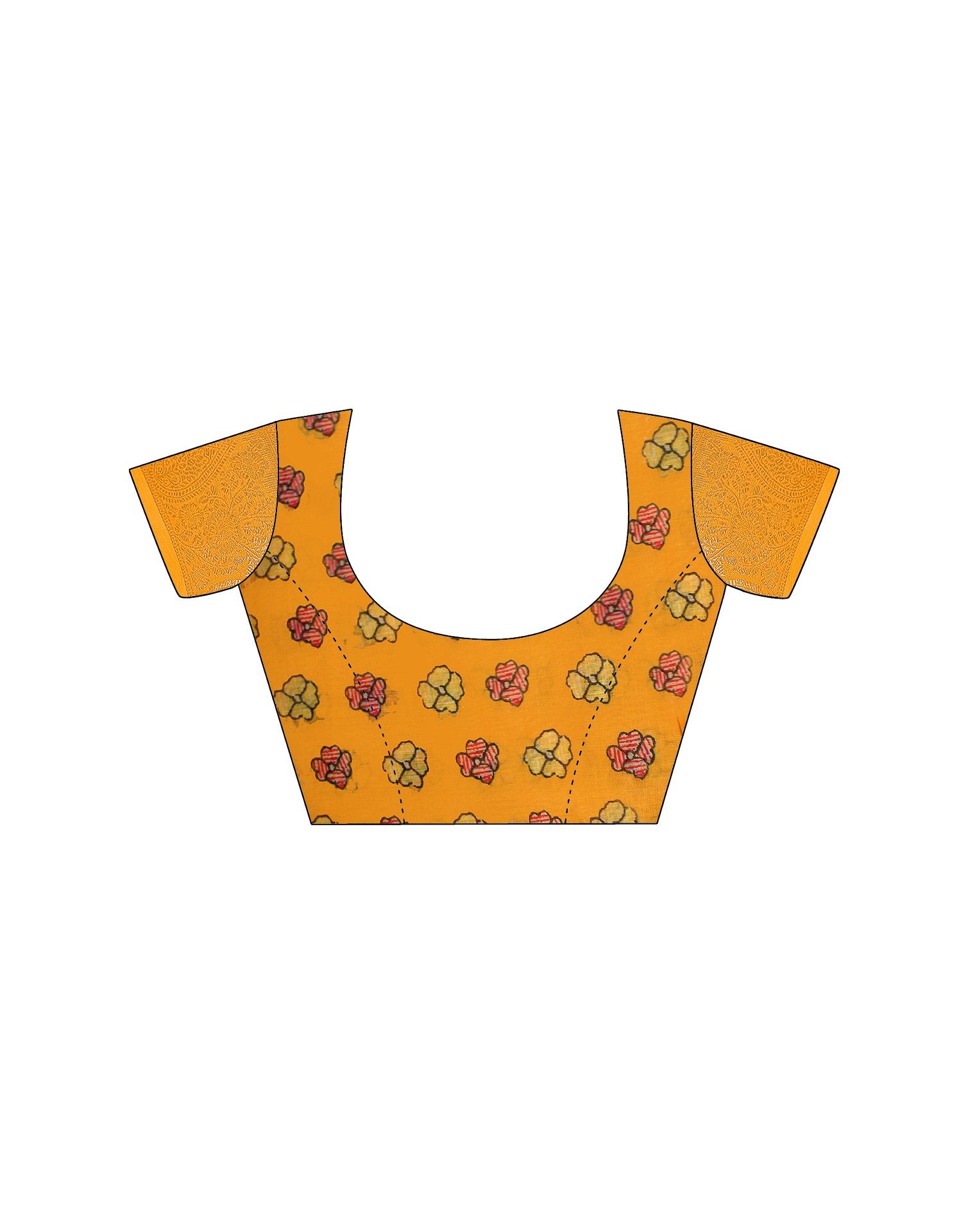 Yellow Linen Printed Saree