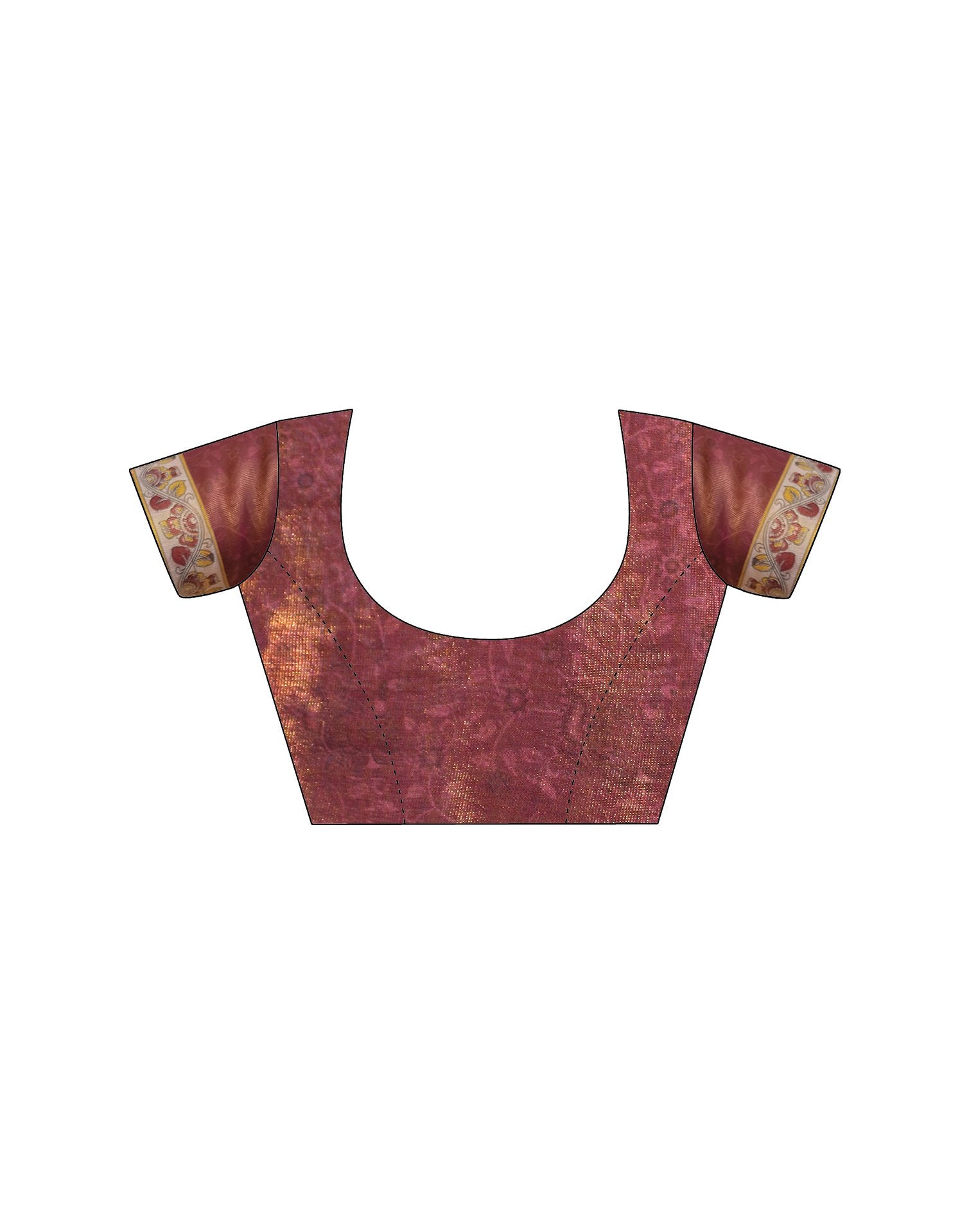 Maroon Shimmer Silk Printed Saree