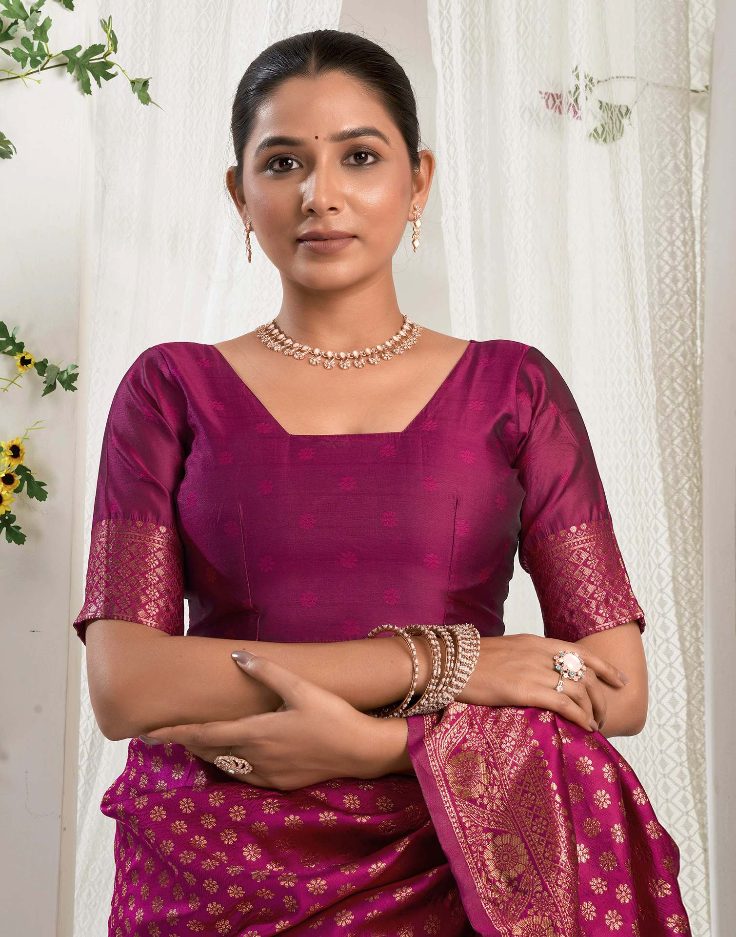 Rani Pink Silk Woven Banarasi Saree