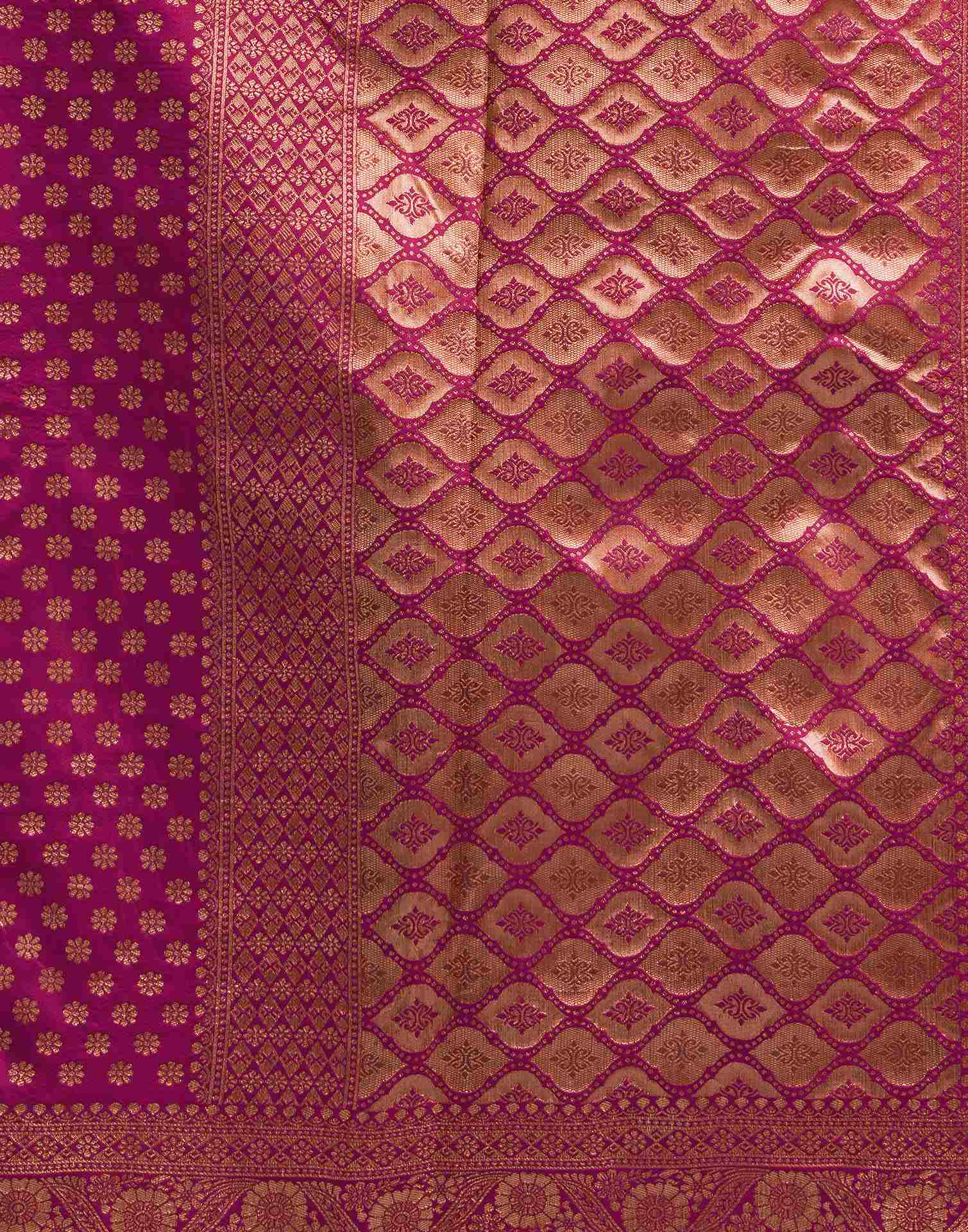 Rani Pink Silk Woven Banarasi Saree