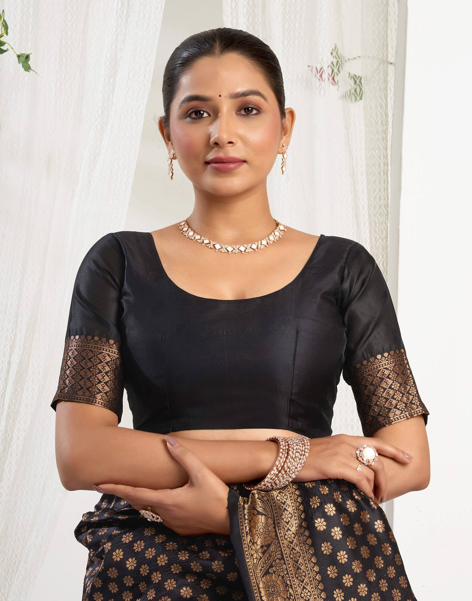 Royal Black Silk Woven Banarasi Saree