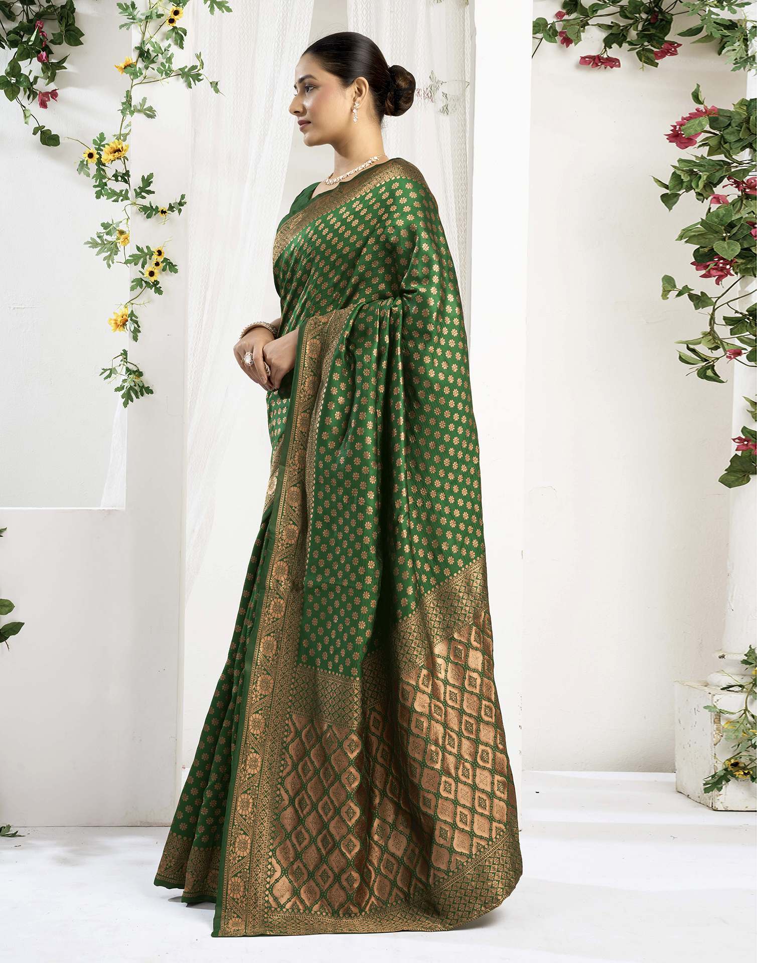 Green Silk Woven Banarasi Saree