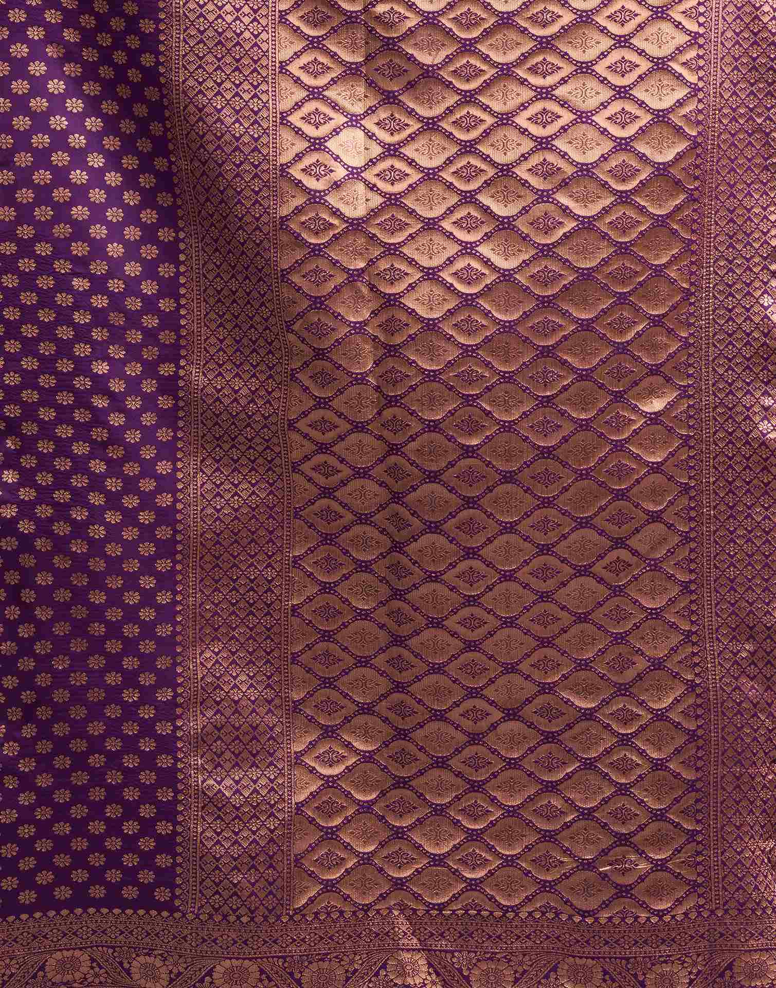 Dark Purple Silk Woven Banarasi Saree