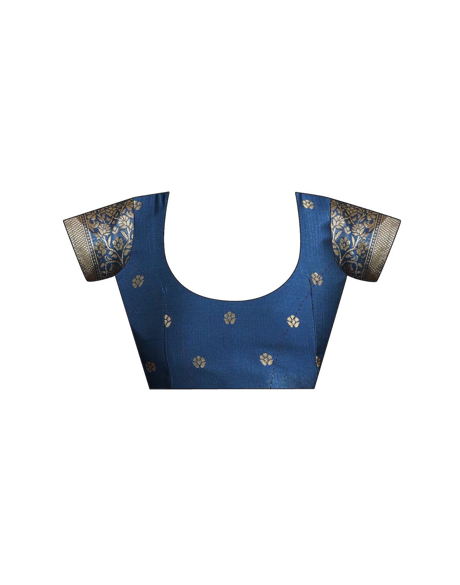 Rama Blue Silk Woven Banarasi Saree