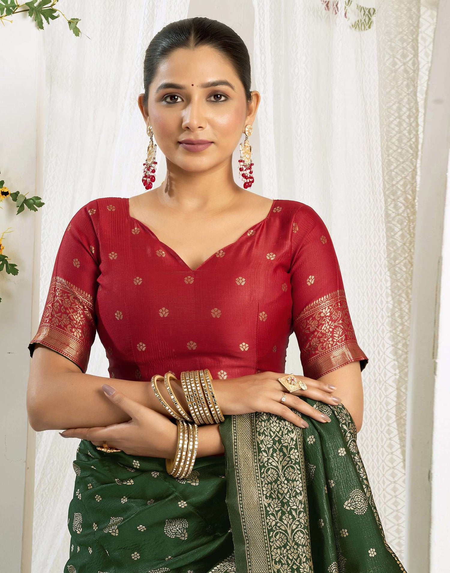 Green Silk Woven Banarasi Saree