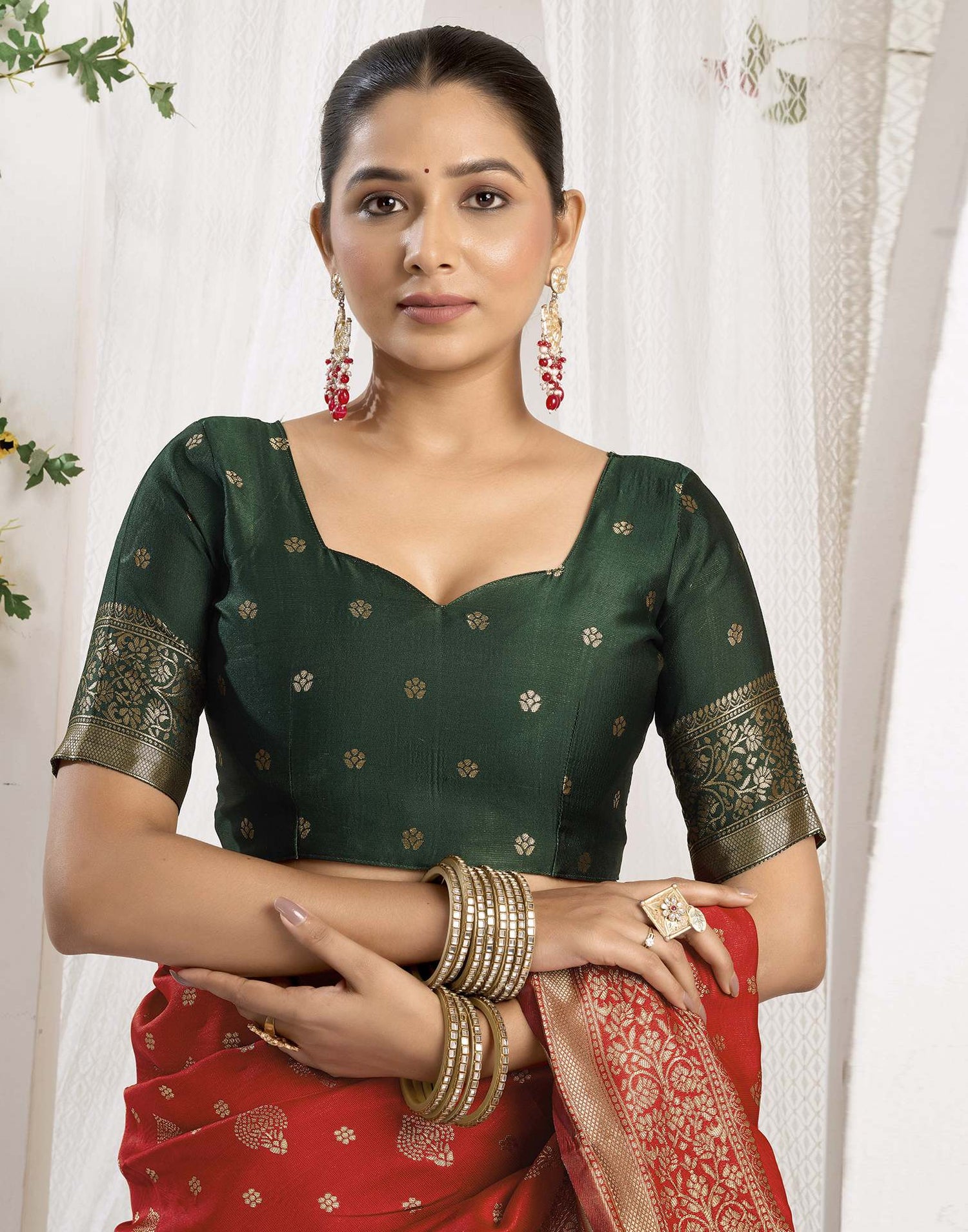 Red Silk Woven Banarasi Saree