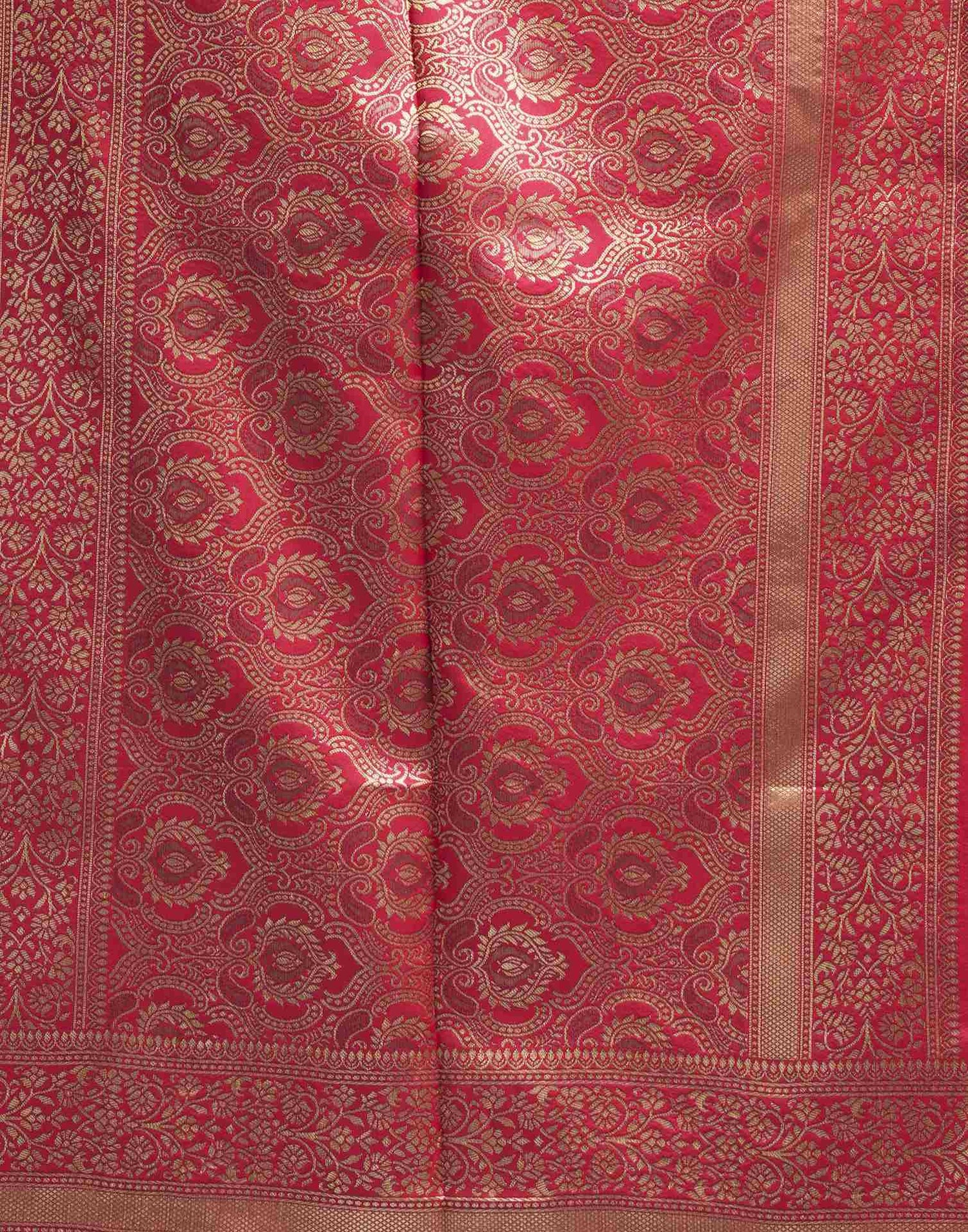 Rani Pink Silk Woven Banarasi Saree
