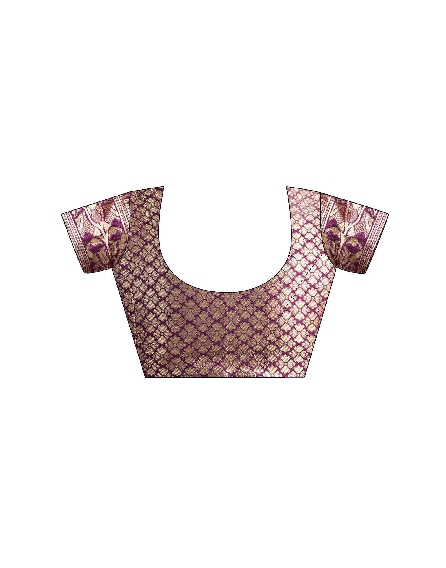 Wine Silk Woven Banarasi Saree