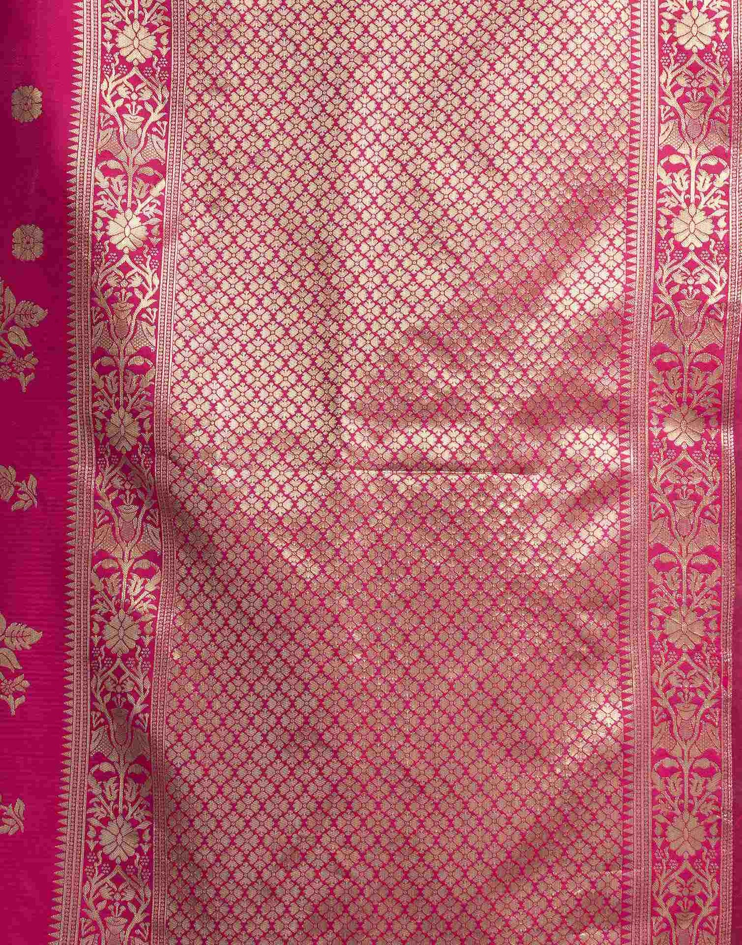 Magenta Silk Woven Banarasi Saree