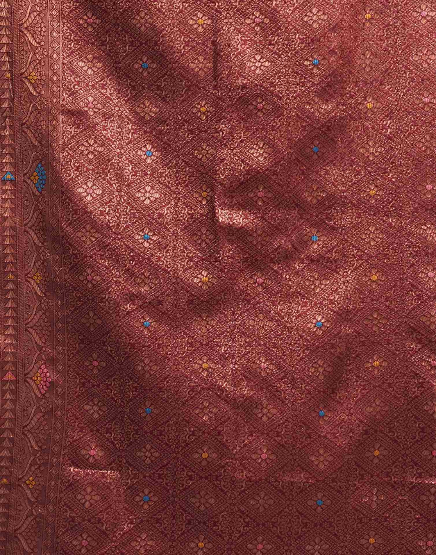 Maroon Silk Woven Banarasi Saree