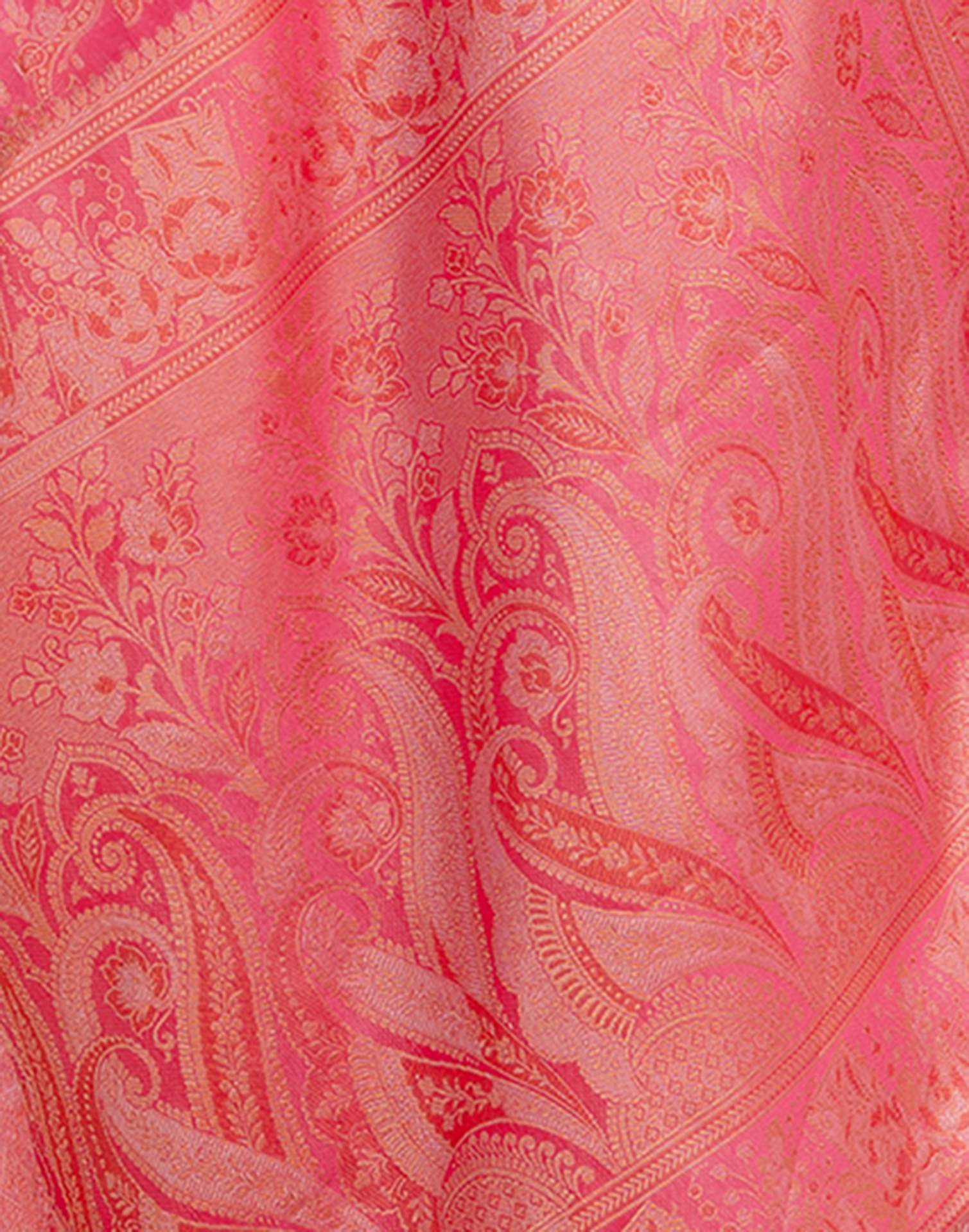 Pink Chanderi Woven Banarasi Saree