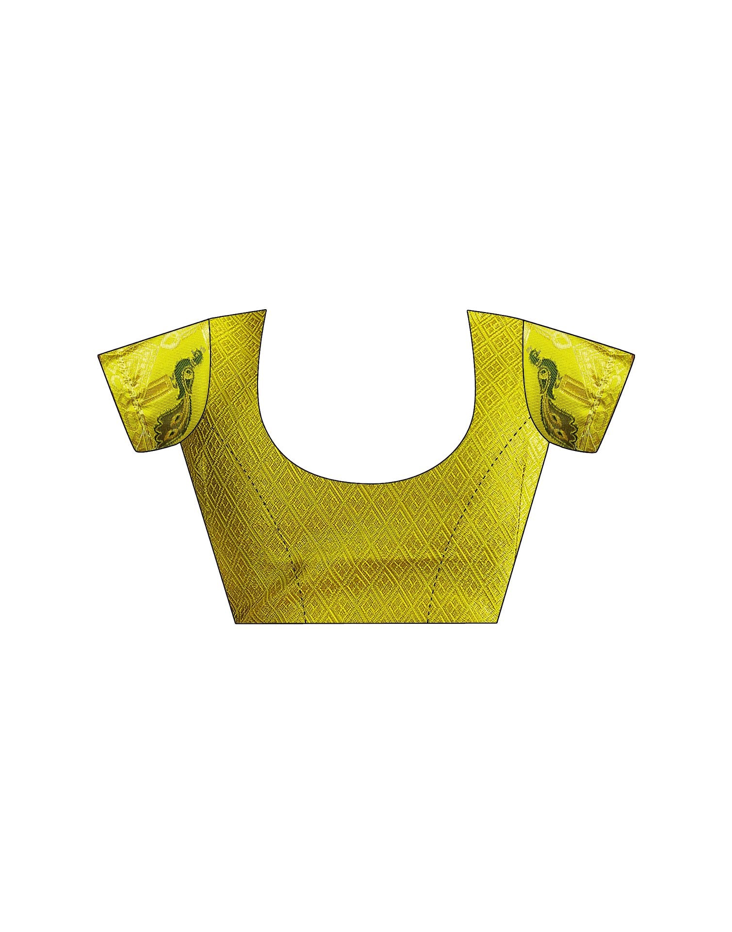 Lime Green Silk Woven Paithani Saree