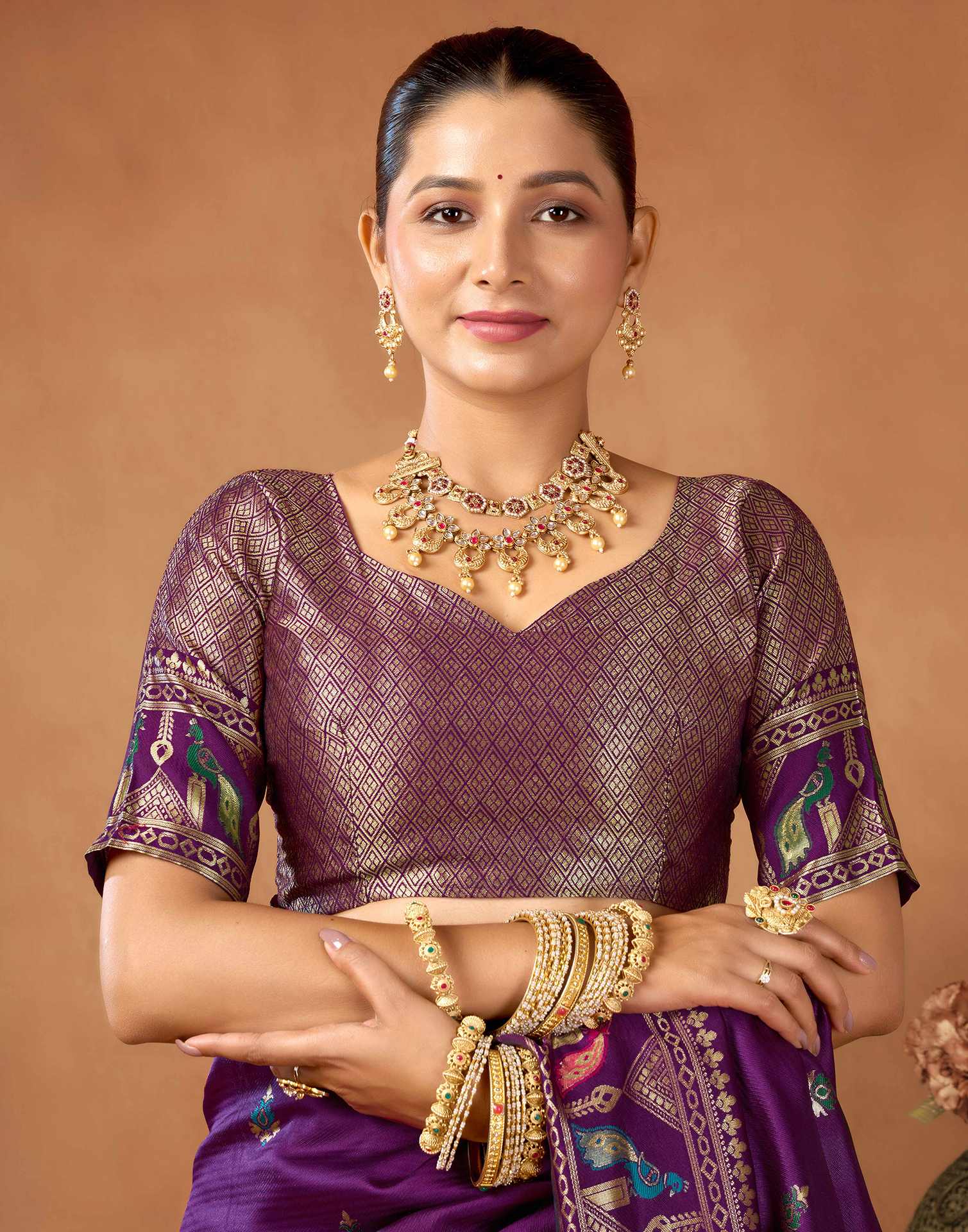 Dark Purple Silk Woven Paithani Saree