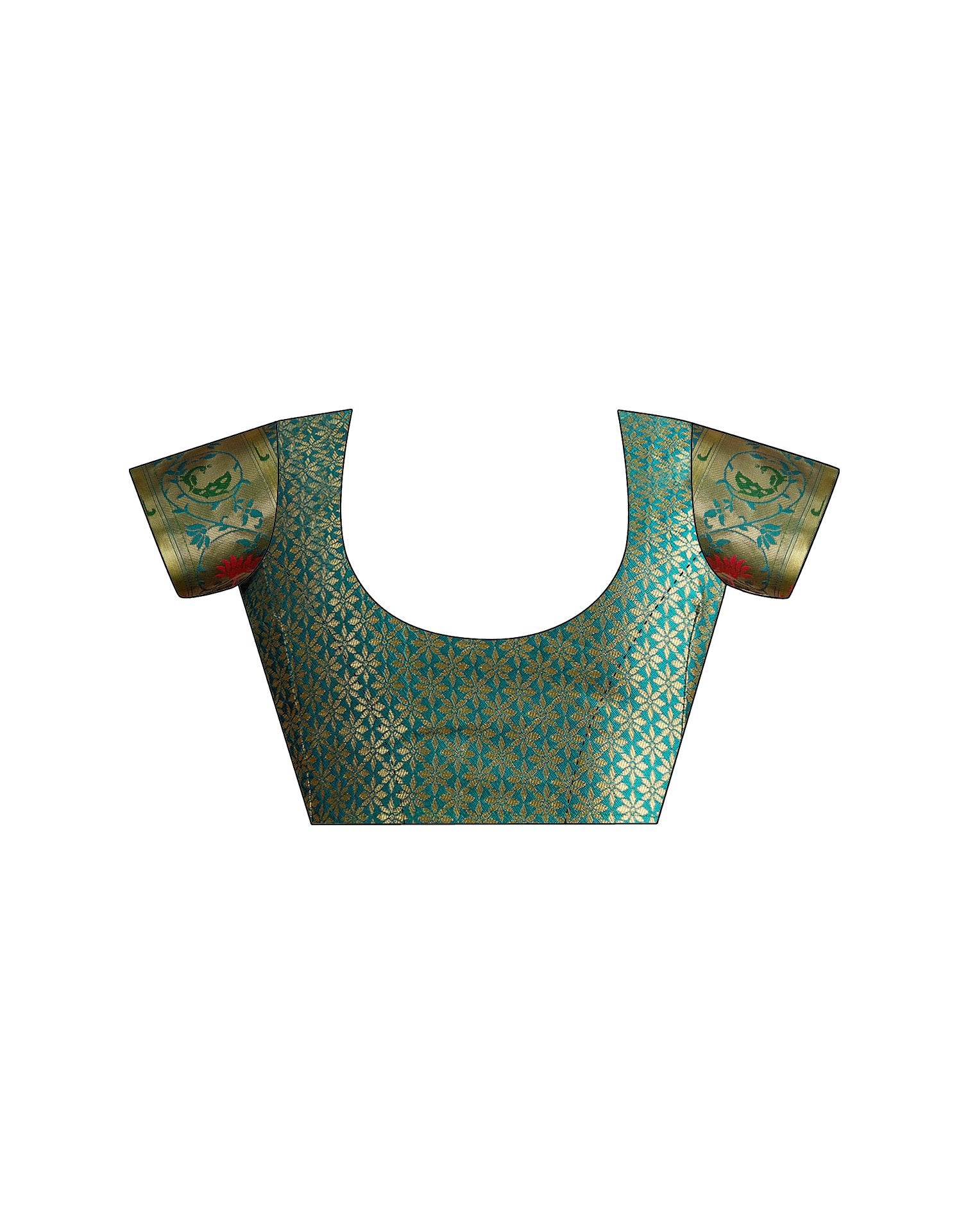 Teal Green Silk Woven Paithani Saree