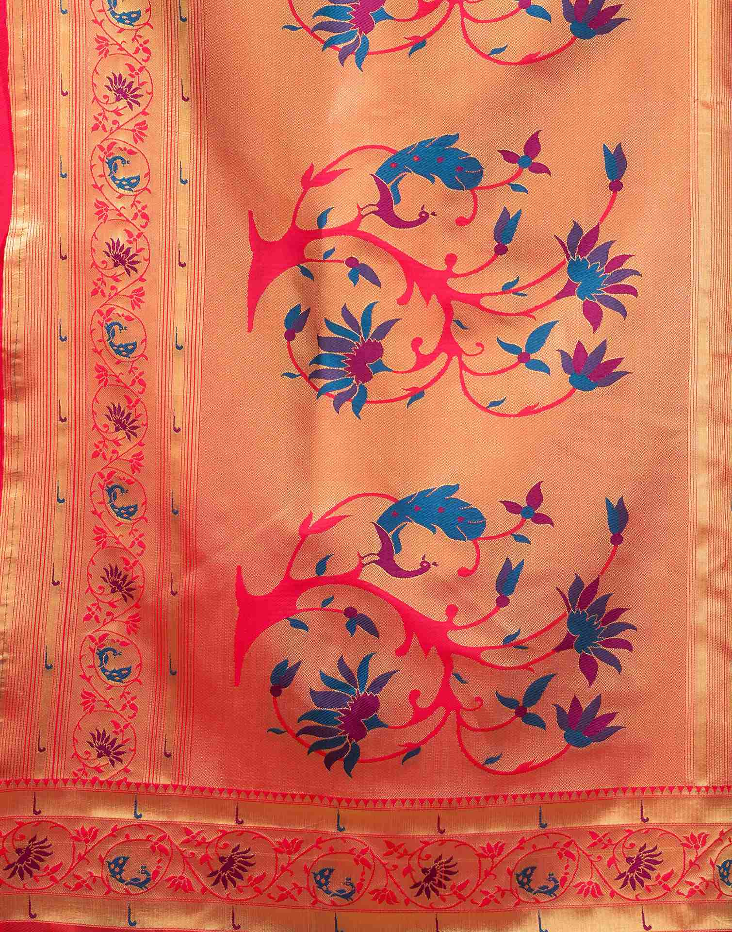 Rani Pink Silk Woven Paithani Saree