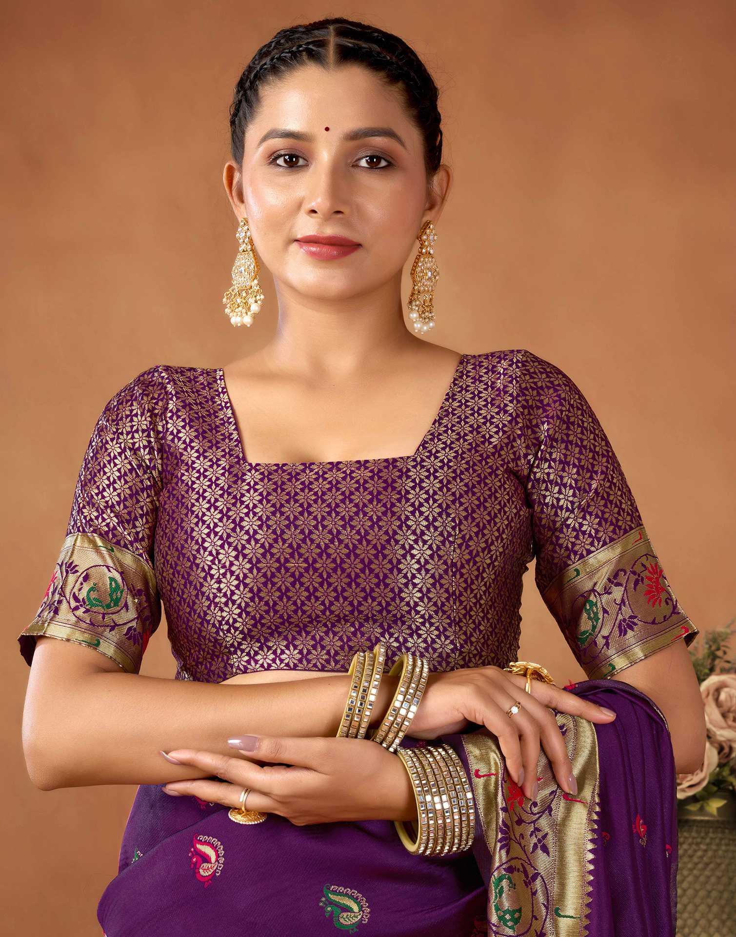 Dark Purple Silk Woven Paithani Saree