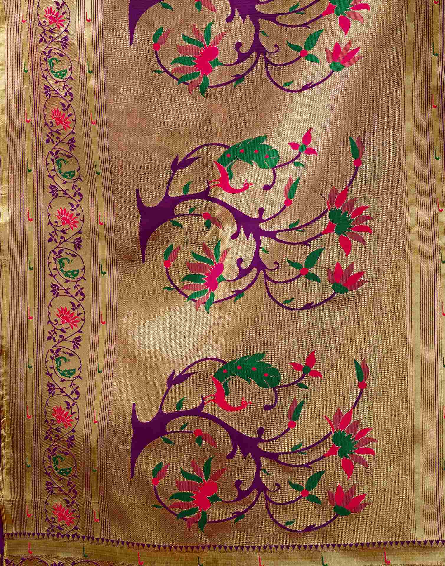 Dark Purple Silk Woven Paithani Saree