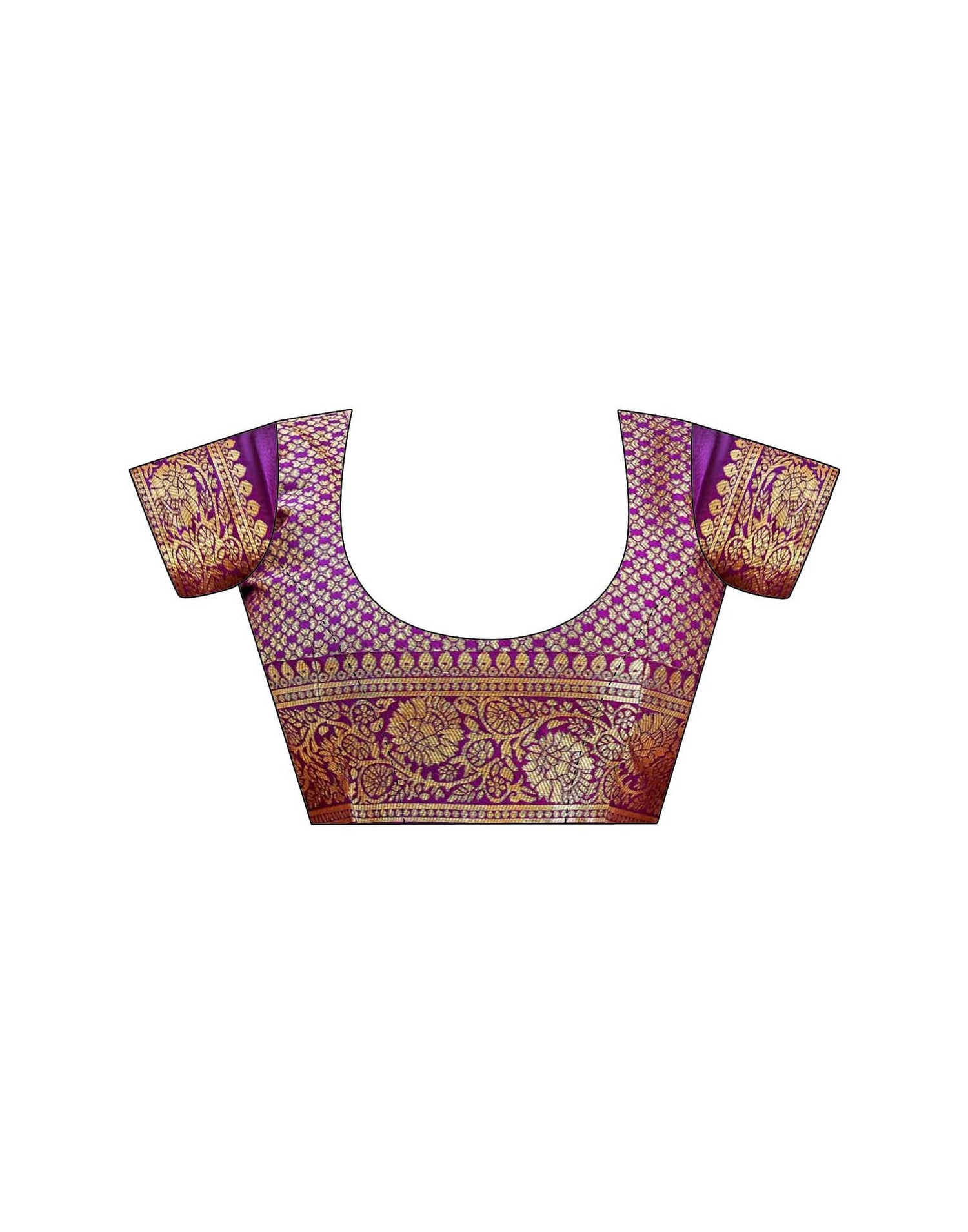 Dark Purple Silk Woven Banarasi Saree