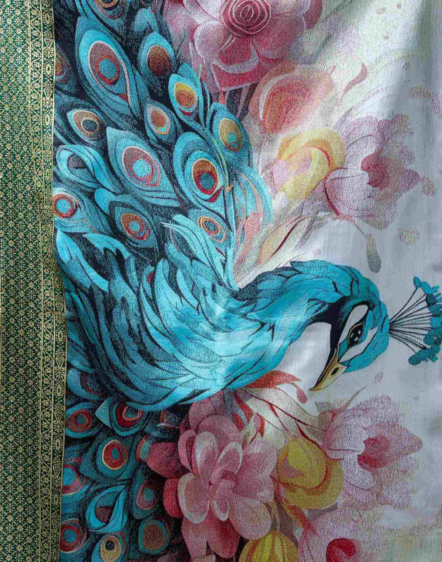 Sea Green Silk Woven Banarasi Saree