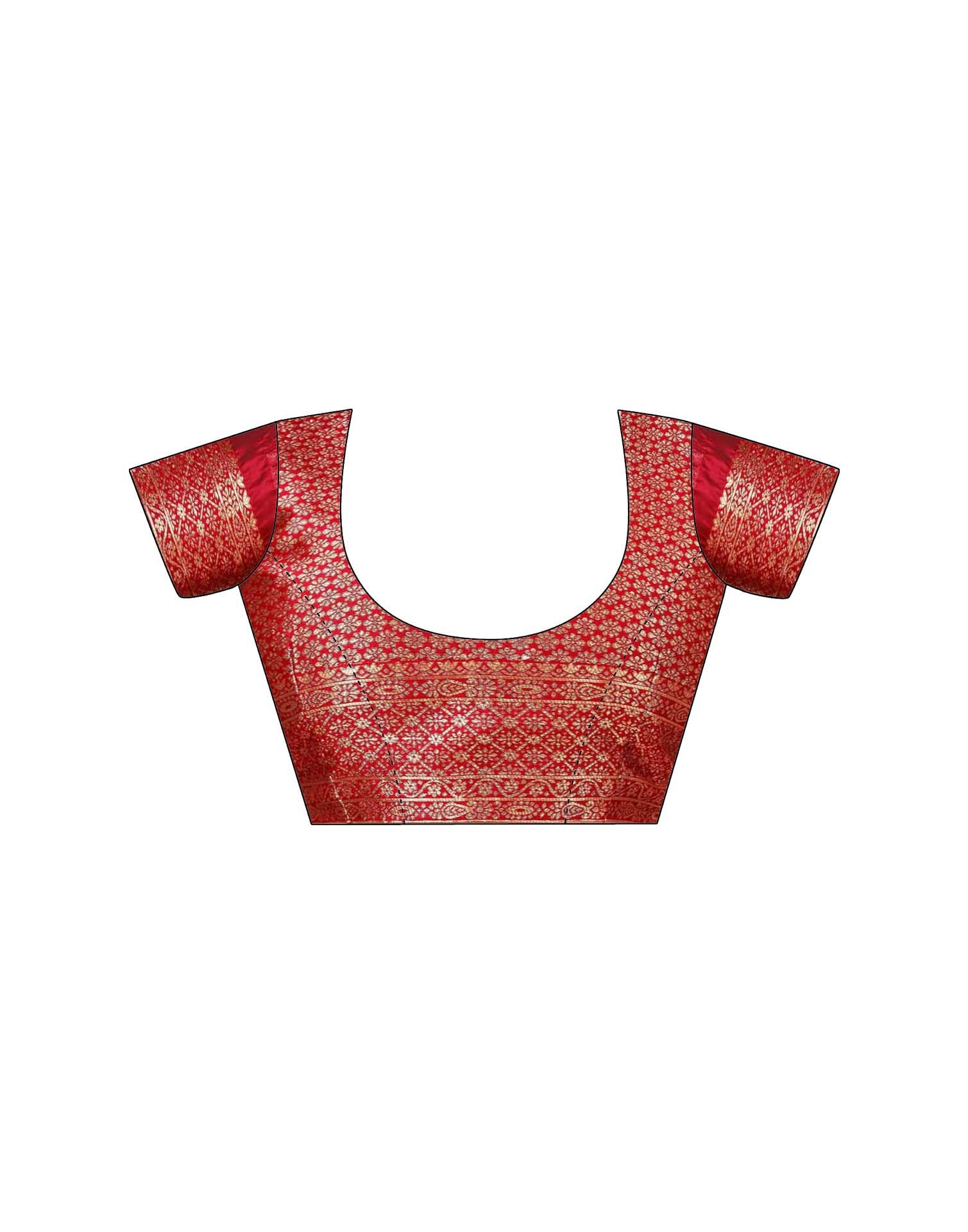 Red Silk Woven Banarasi Saree