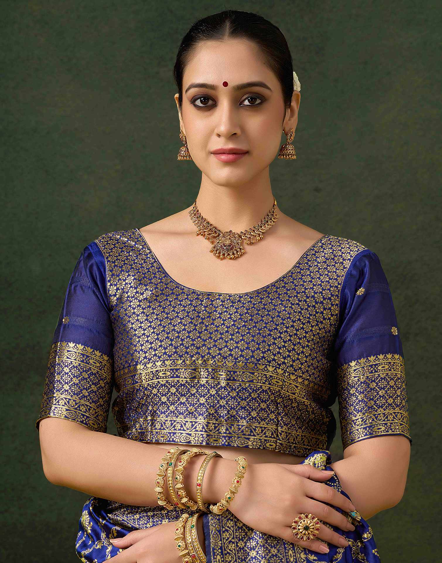 Royal Blue Silk Woven Banarasi Saree