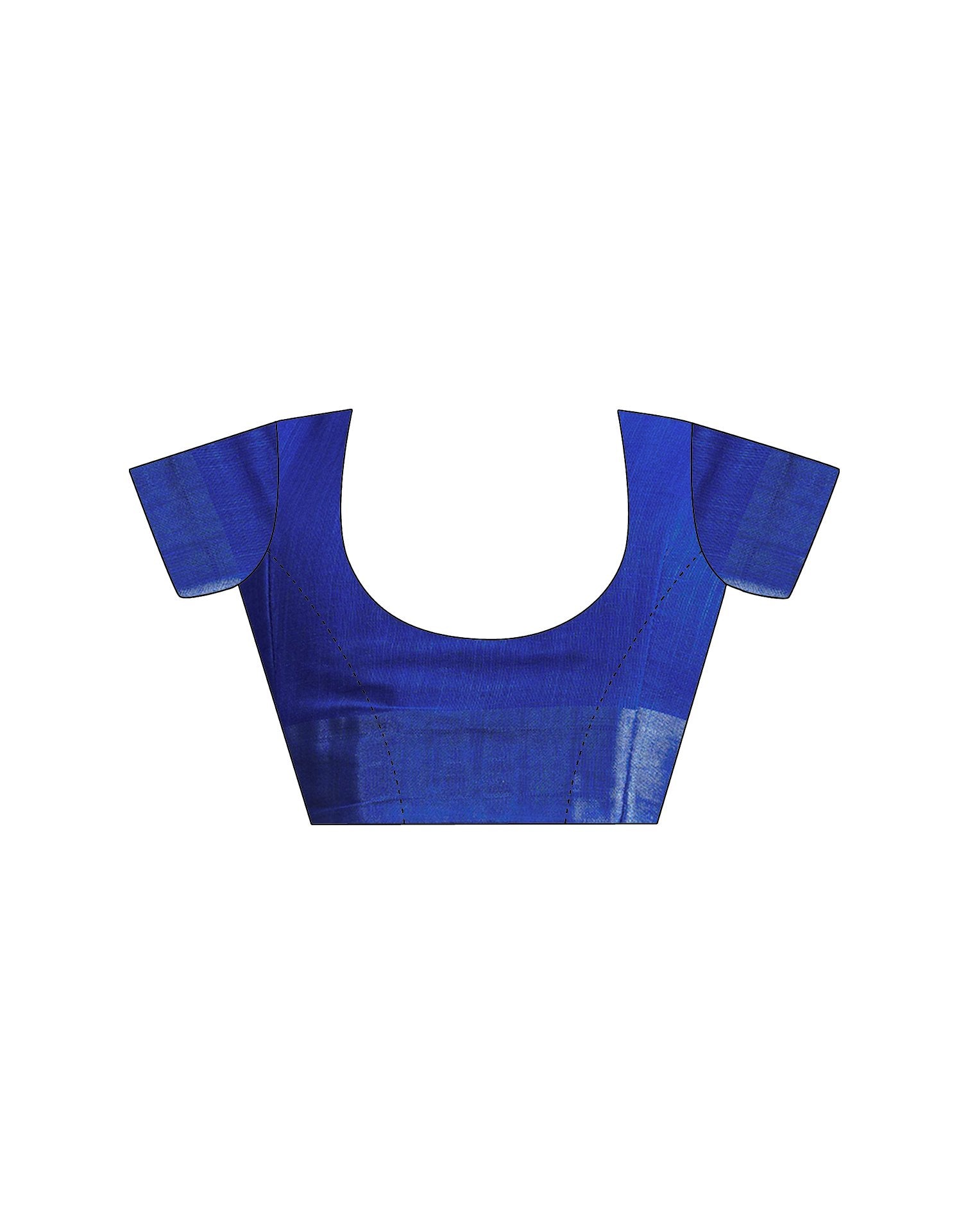 Blue Cotton Linen Printed Dyed Saree