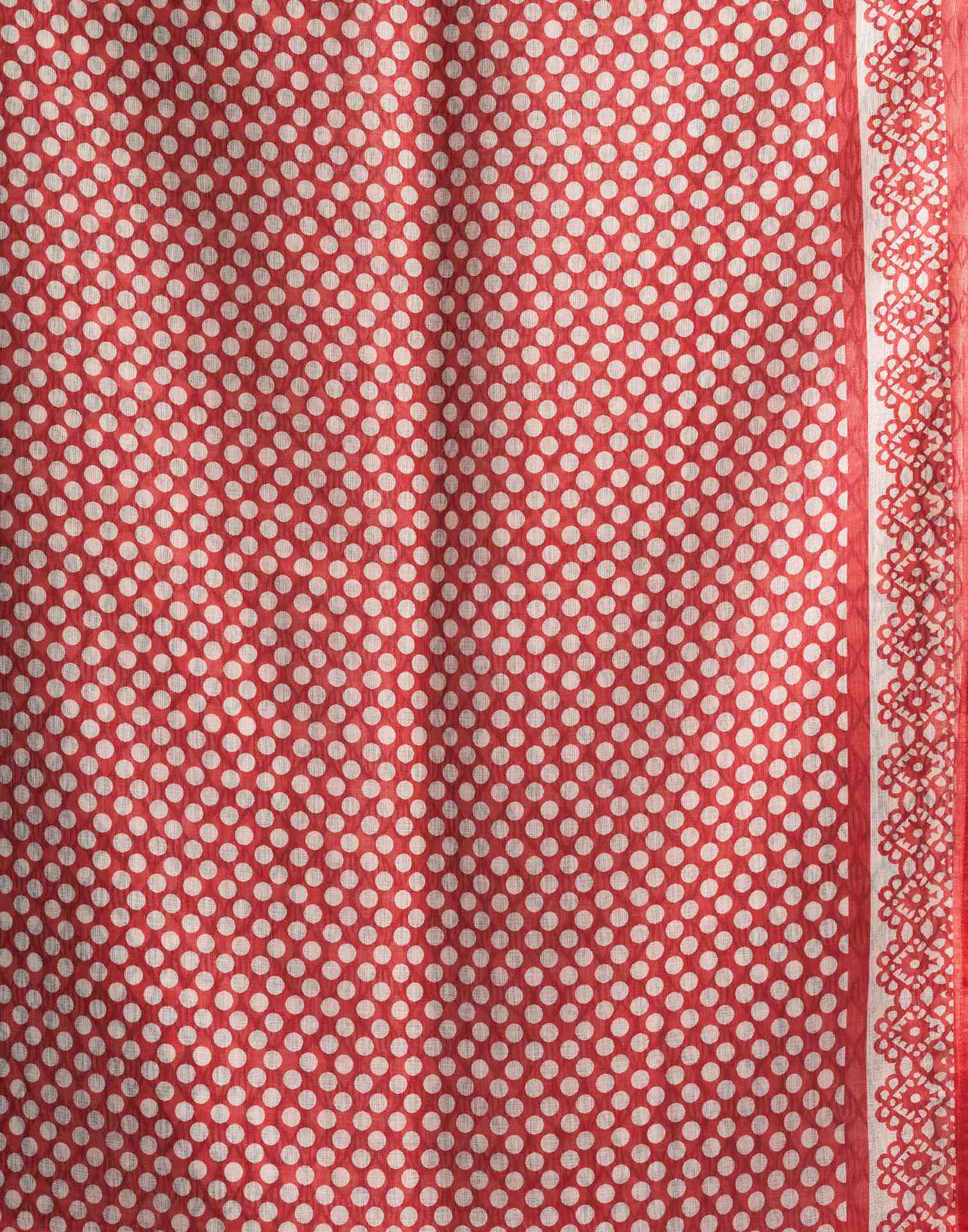 Beige Cotton Linen Printed Saree