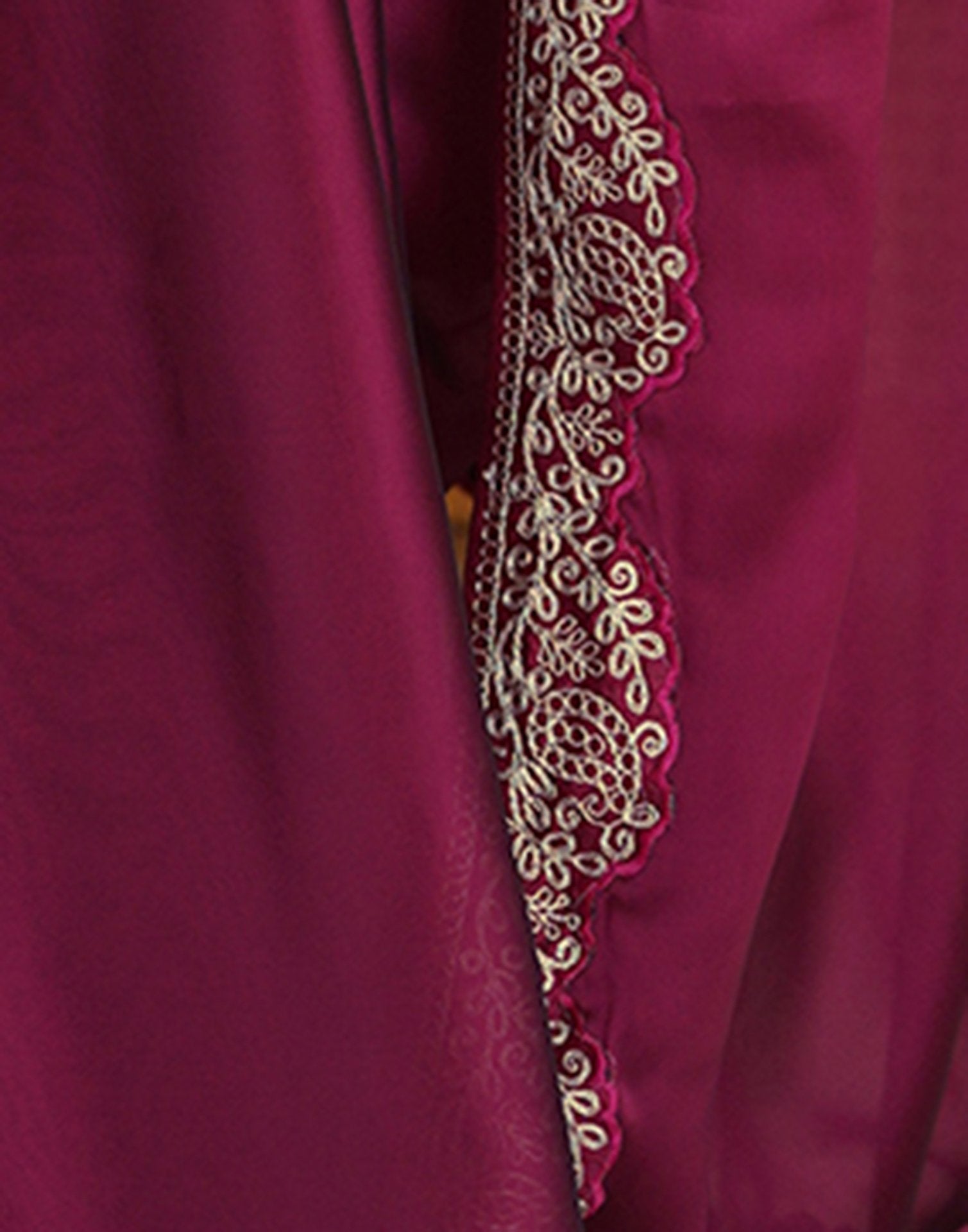 Purple Silk Embroidery Lace Saree
