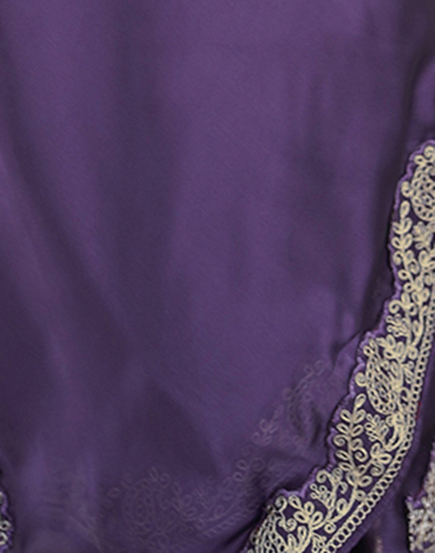 Plum Purple Silk Embroidery Lace Saree