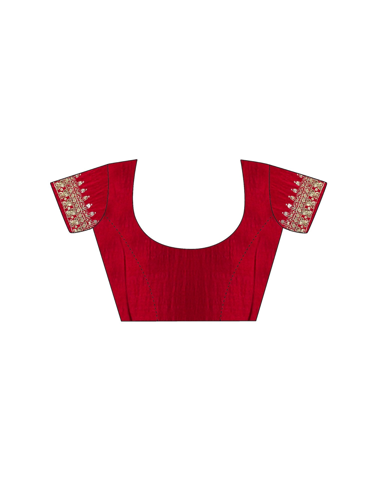 Red Silk Sequence Lace Saree