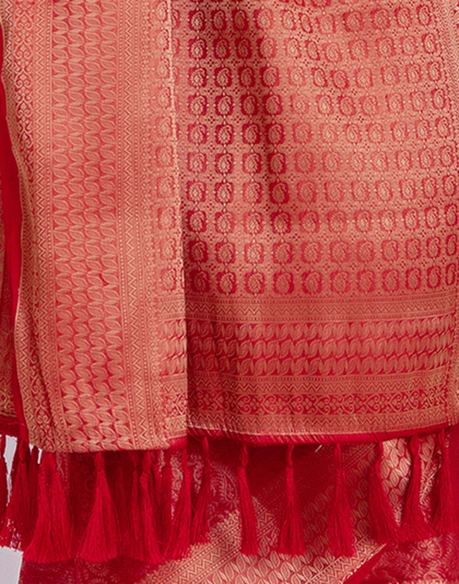 Red Silk Woven Kanjivaram Saree