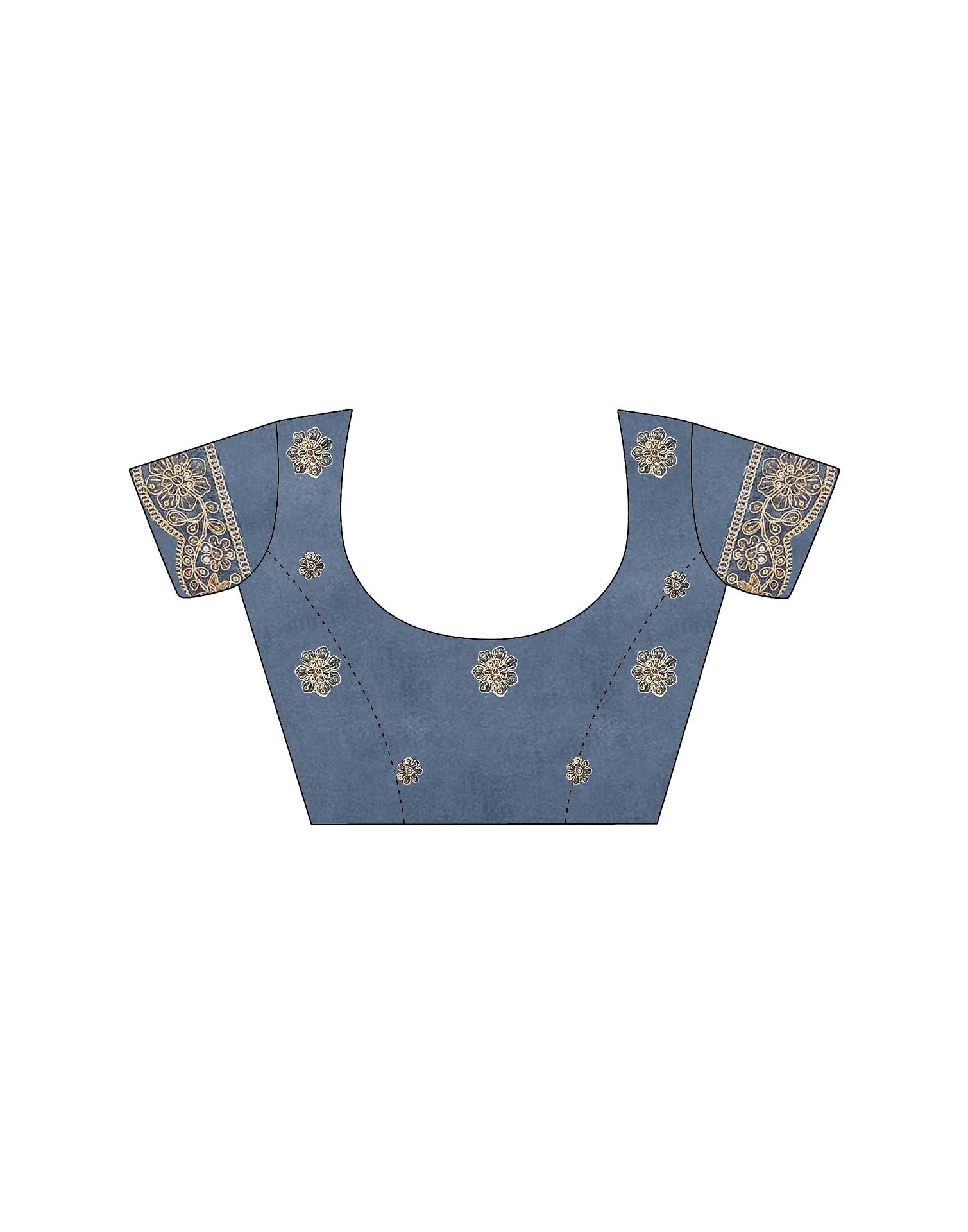 Metalic Blue Weightless Georgette Printed Bandhani Saree