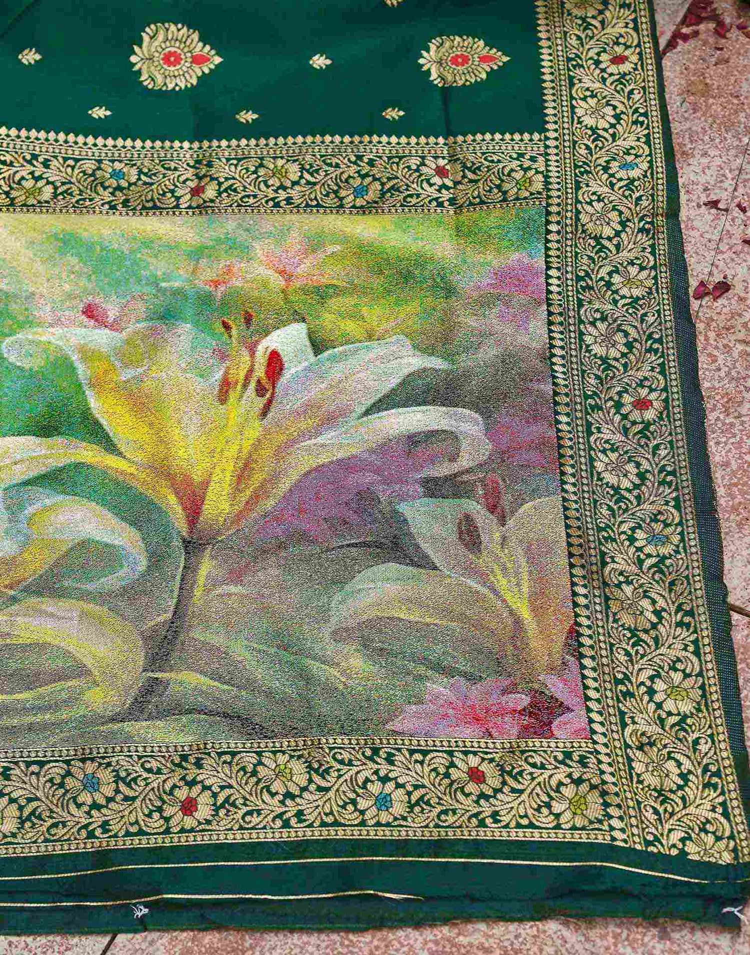 Green Silk Woven Banarasi Saree