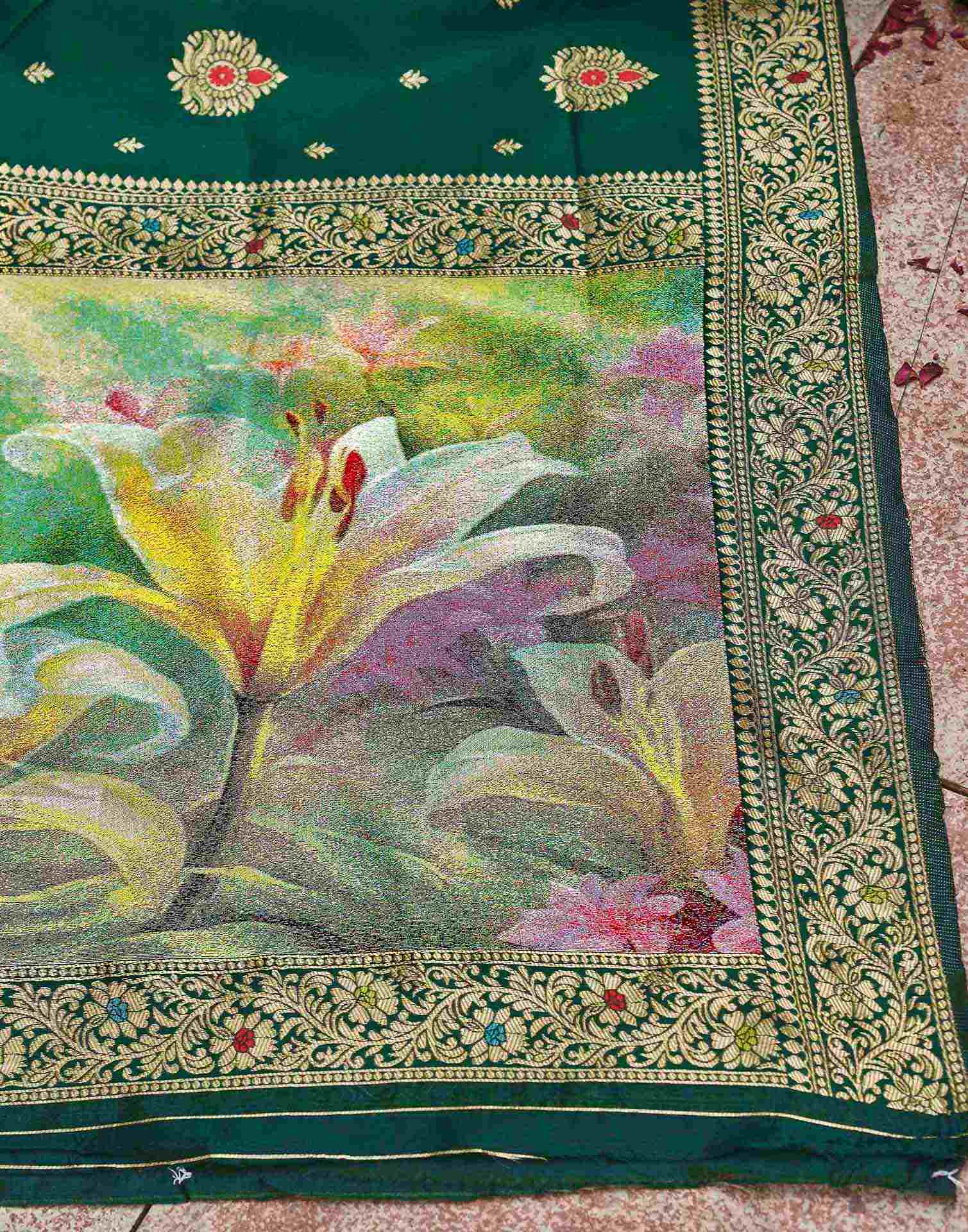 Green Silk Woven Banarasi Saree