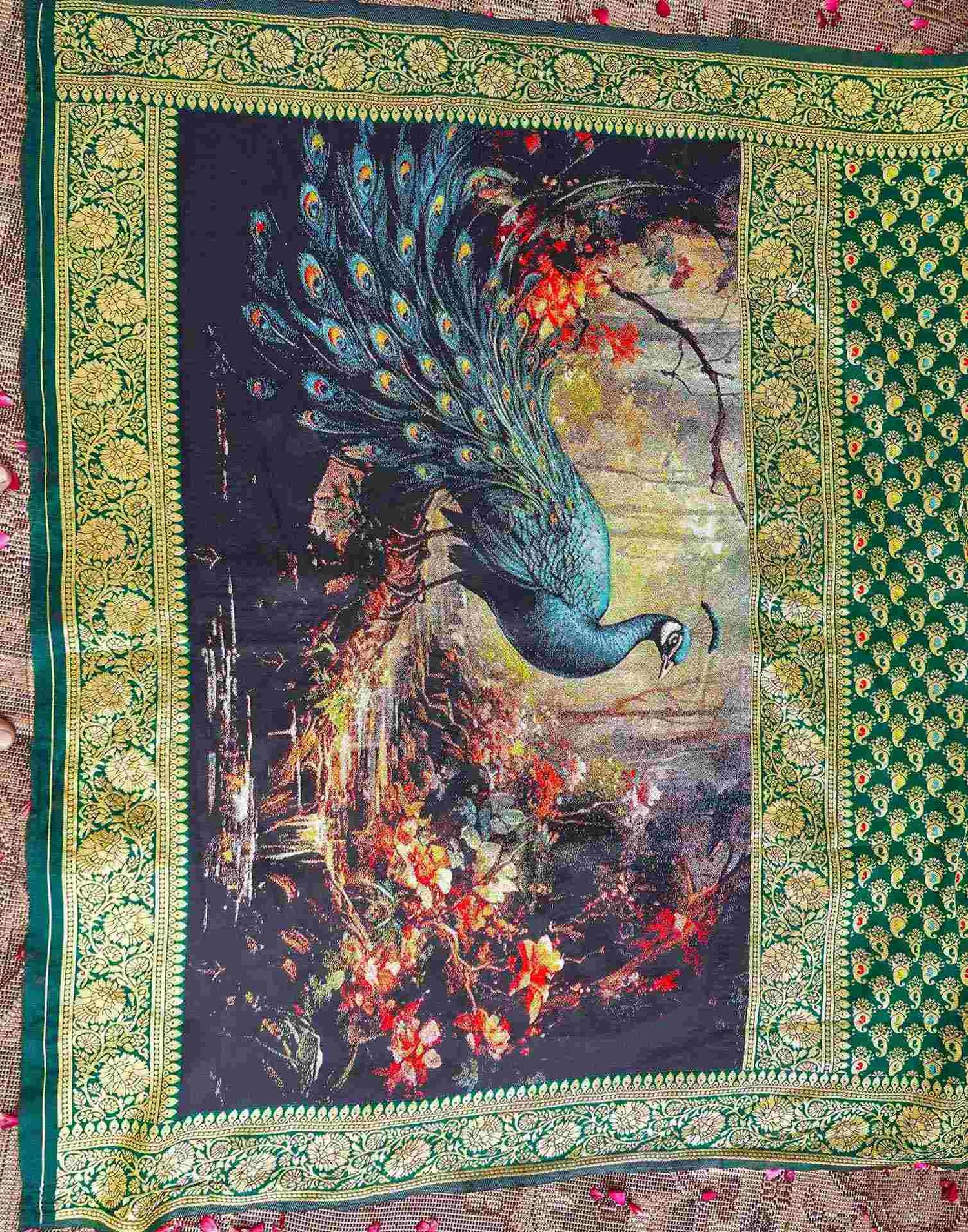 Green Silk Woven Banarasi Saree