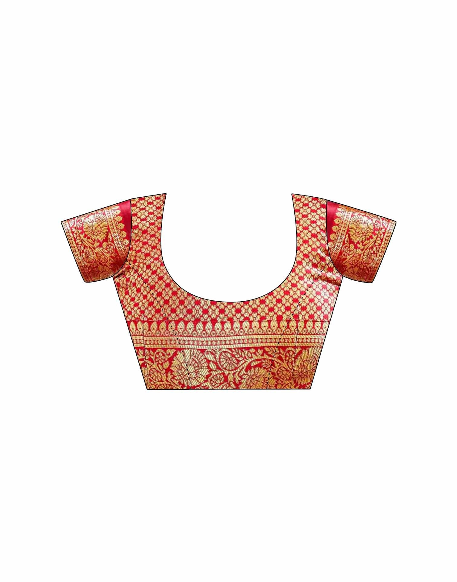 Red Silk Woven Banarasi Saree
