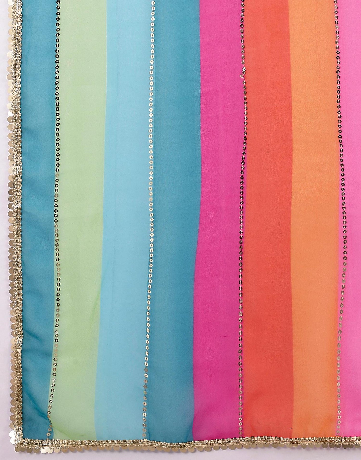 Multicoloured Georgette Printed Sequence Saree