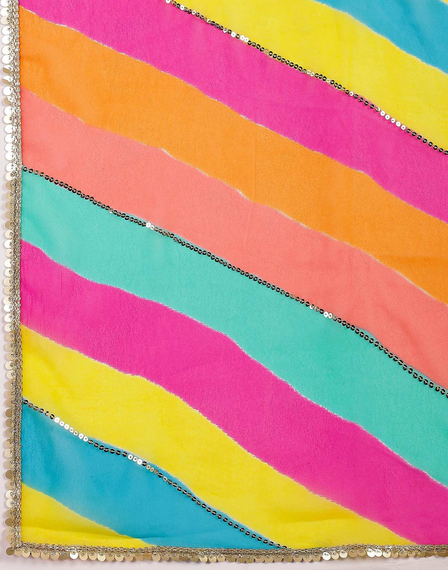 Multicoloured Georgette Printed Sequence Saree