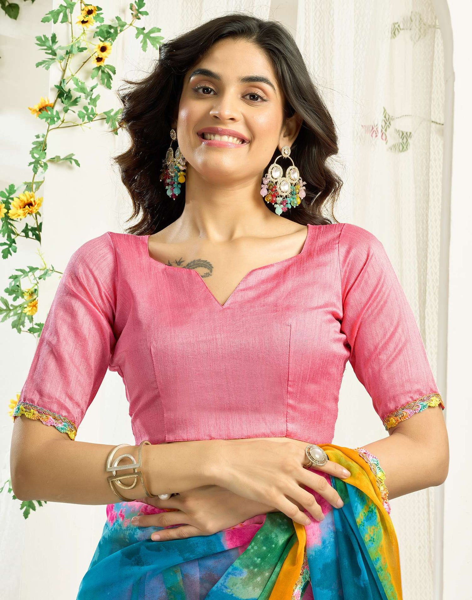 Multicoloured Georgette Printed Saree