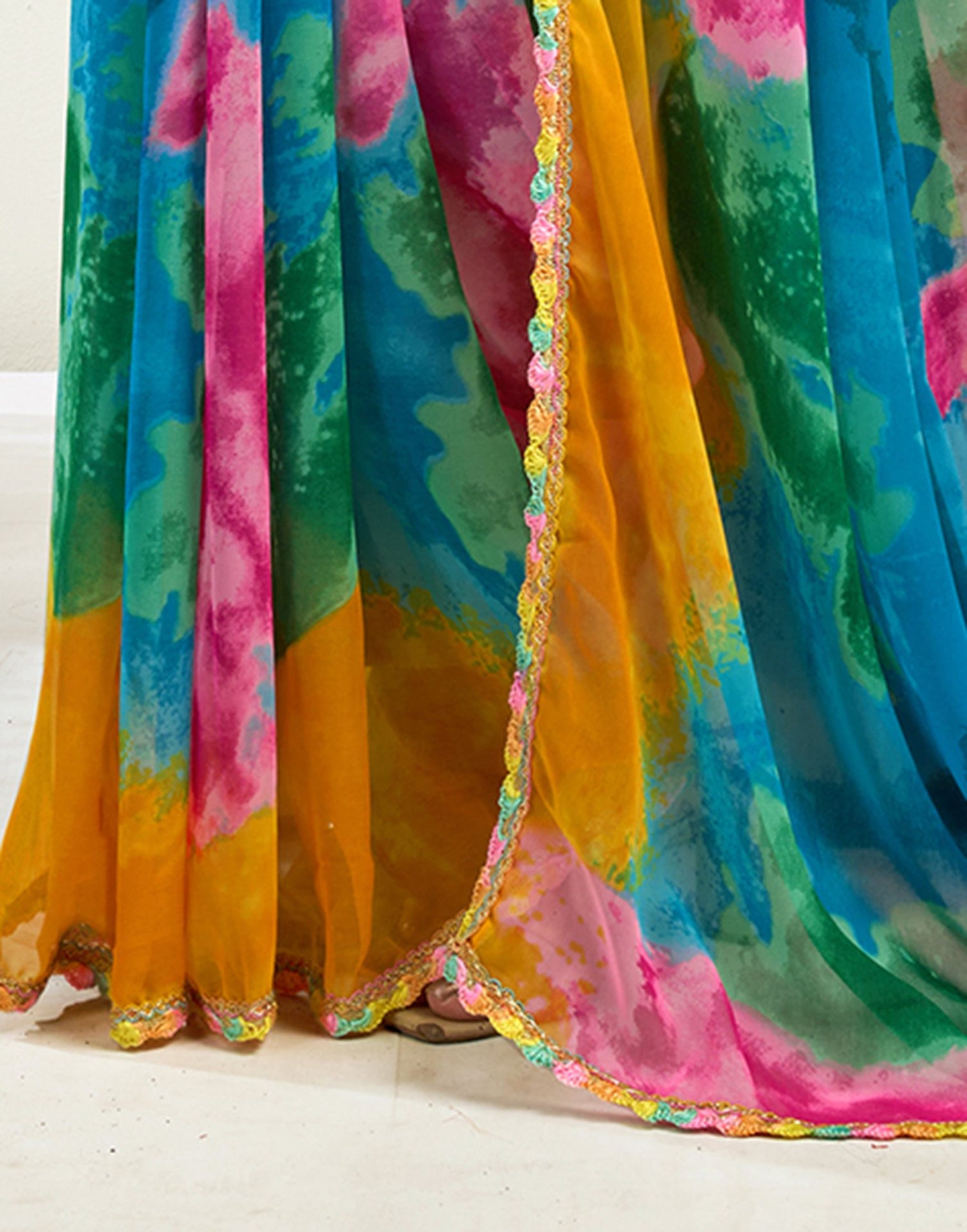 Multicoloured Georgette Printed Saree