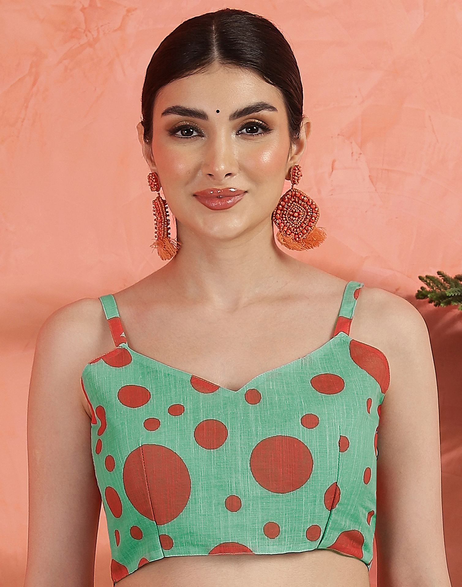 Pista Green Linen Printed Saree