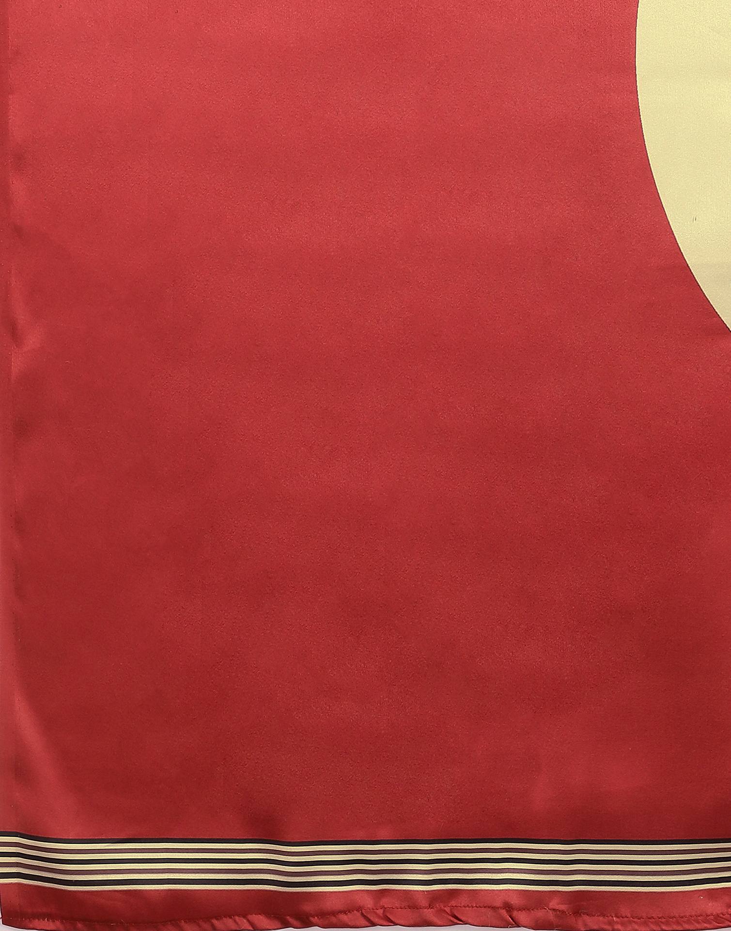 Red Satin Printed Saree