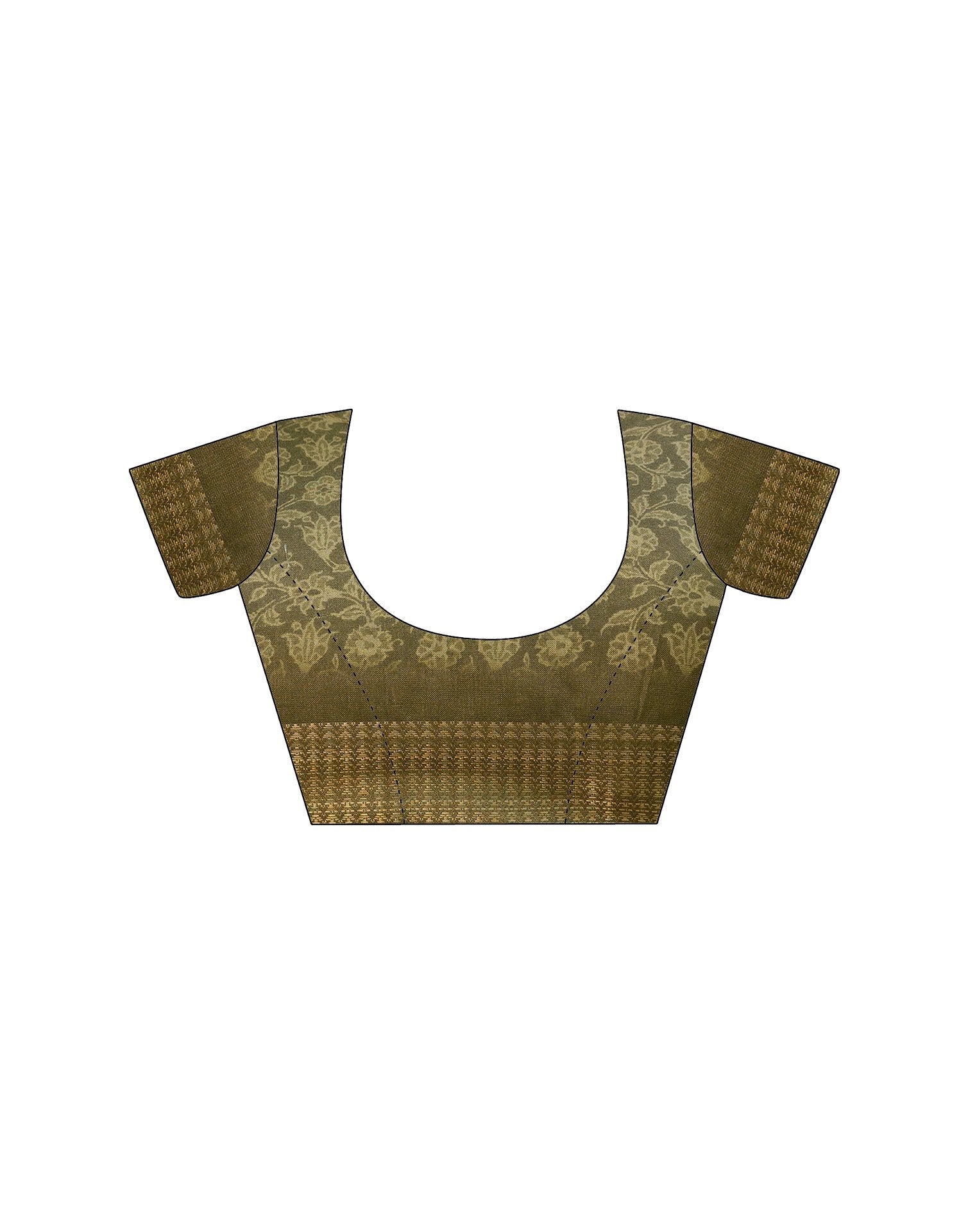 Mehandi Green Silk Printed Saree