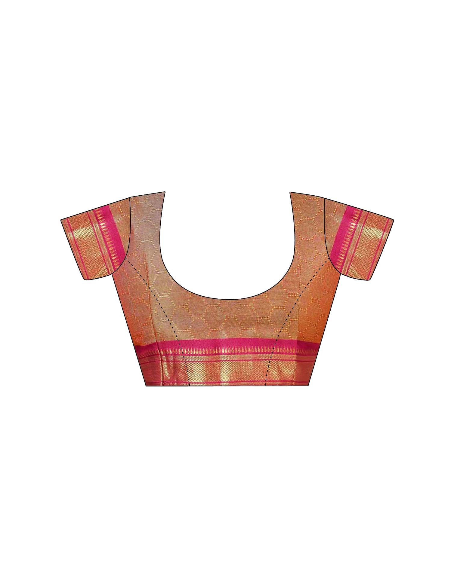 Parrot Green Silk Woven Kanjivaram Saree