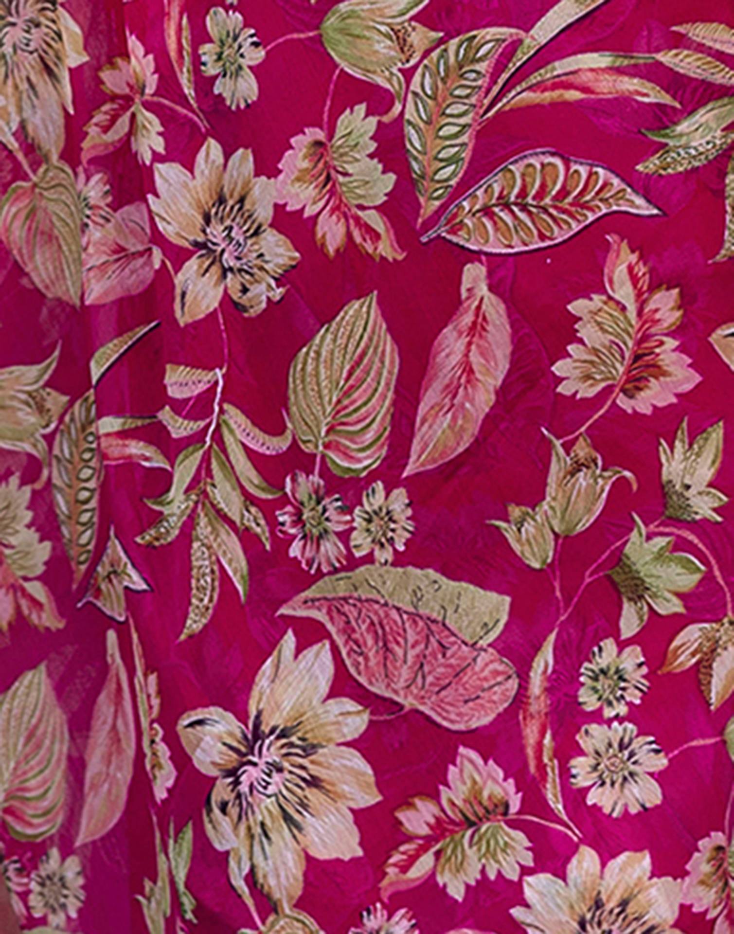 Rani Pink Chiffon Printed Saree